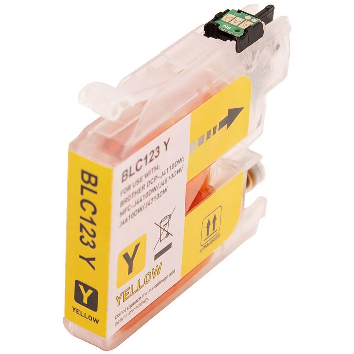 ABC Tintenpatrone (Kompatible Druckerpatrone für Brother LC-121Y LC-123Y LC-121, 4110DW DCP-J4110W DCP-J552DW DCP-J752DW MFC-J245 MFC-J285DW MFC-J4310D)