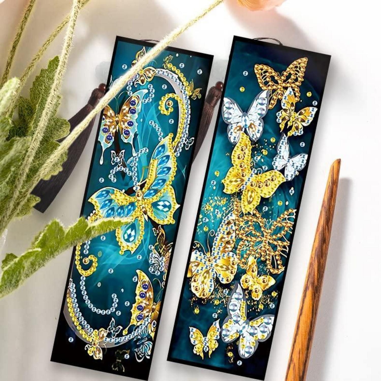 LuxusKollektion Lesezeichen Diamond Painting Lesezeichen Set Schmetterling