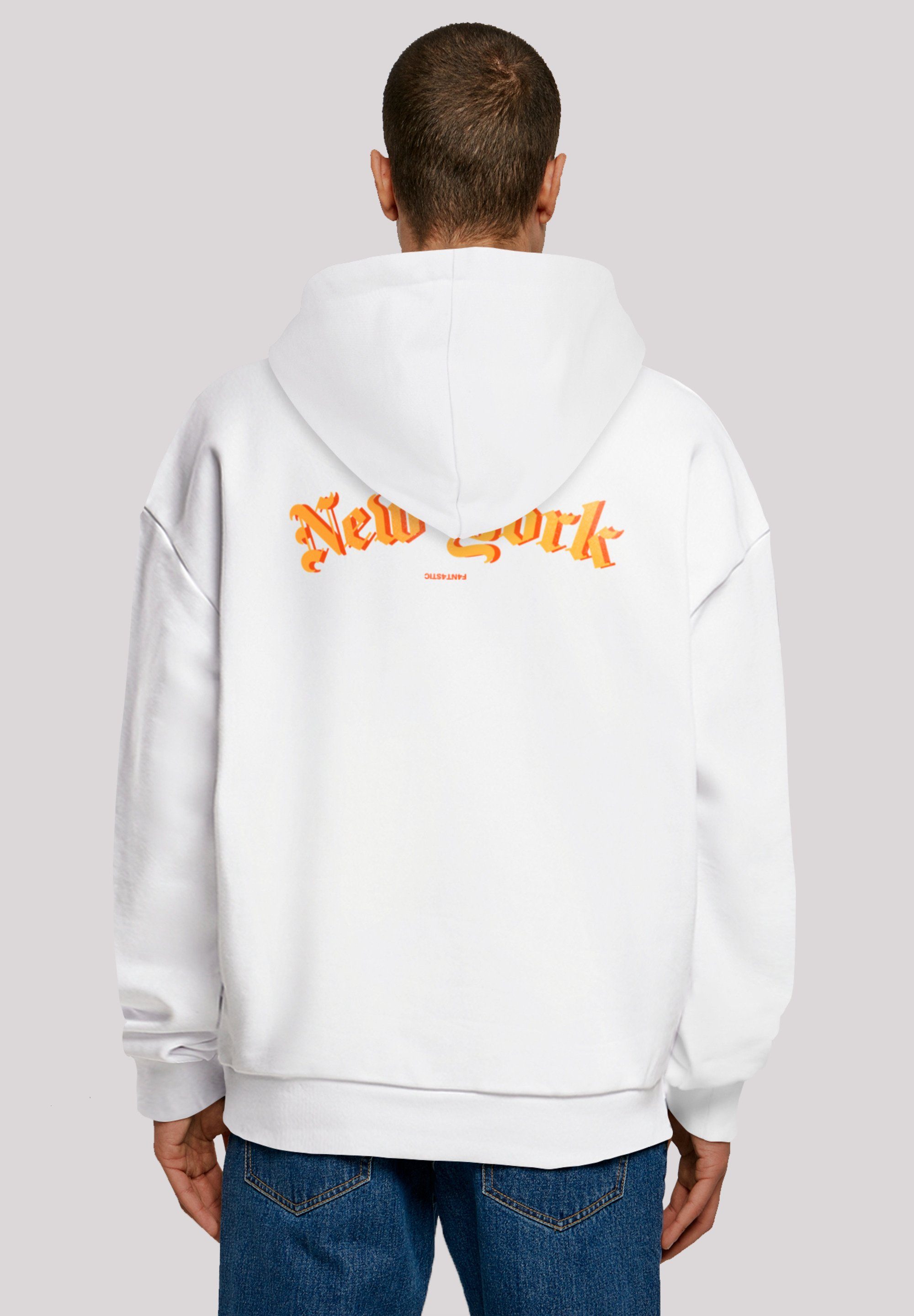 F4NT4STIC Kapuzenpullover New York Orange 180 Das Größe Print, HOODIE Model ist cm OVERSIZE und S groß trägt