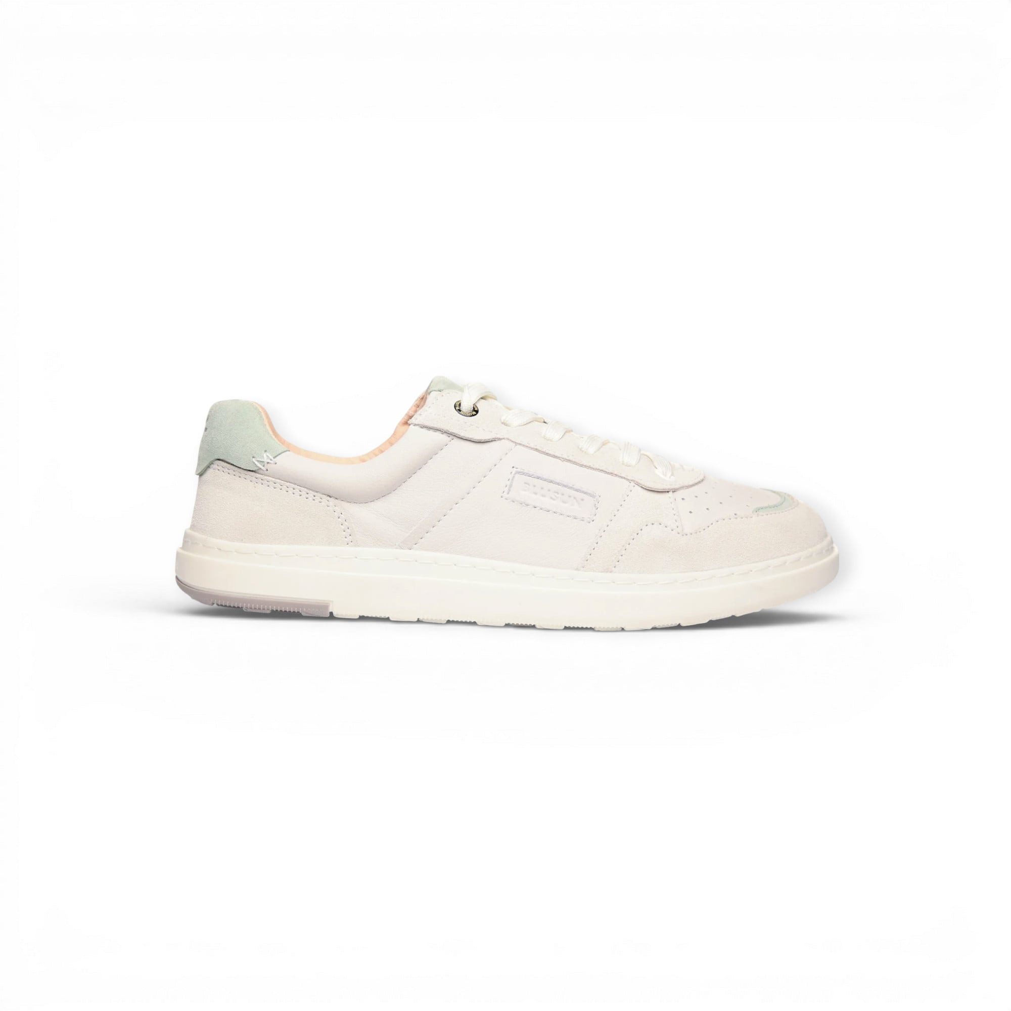BLUSUN Barfussschuhe BLSN-600+W (Glattleder/Veloursleder) weiss/grün Damen Sneaker