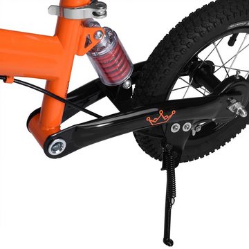 Rennmeister Laufrad Orange, Höhenverstellbar Bremse ab 2-5 Jahre Fahrrad 12 Zoll Luftreifen