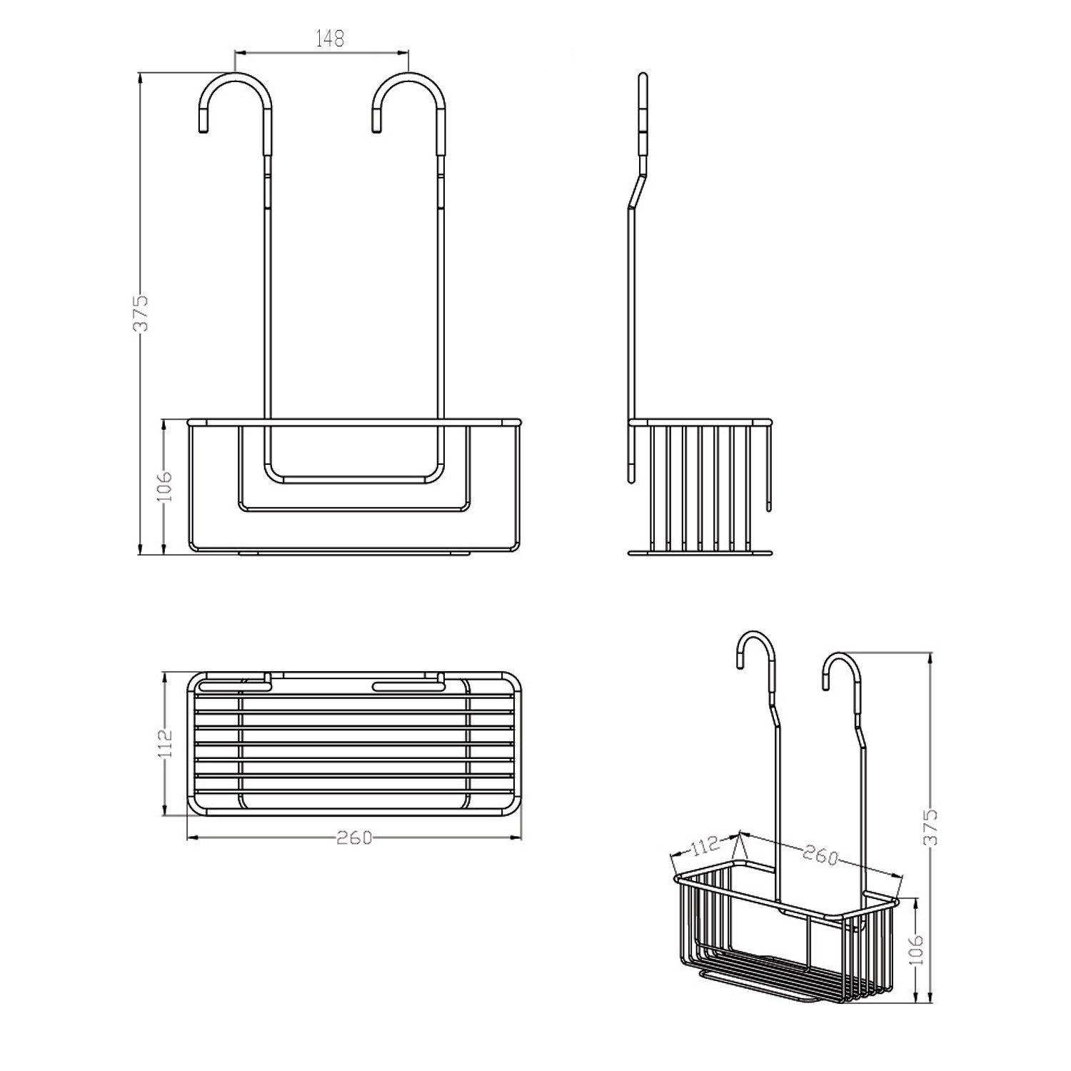 Aqualine Duschablage CHROM LINE Duschablage hängend, für Armatur, Chrom, Aqualine-37006