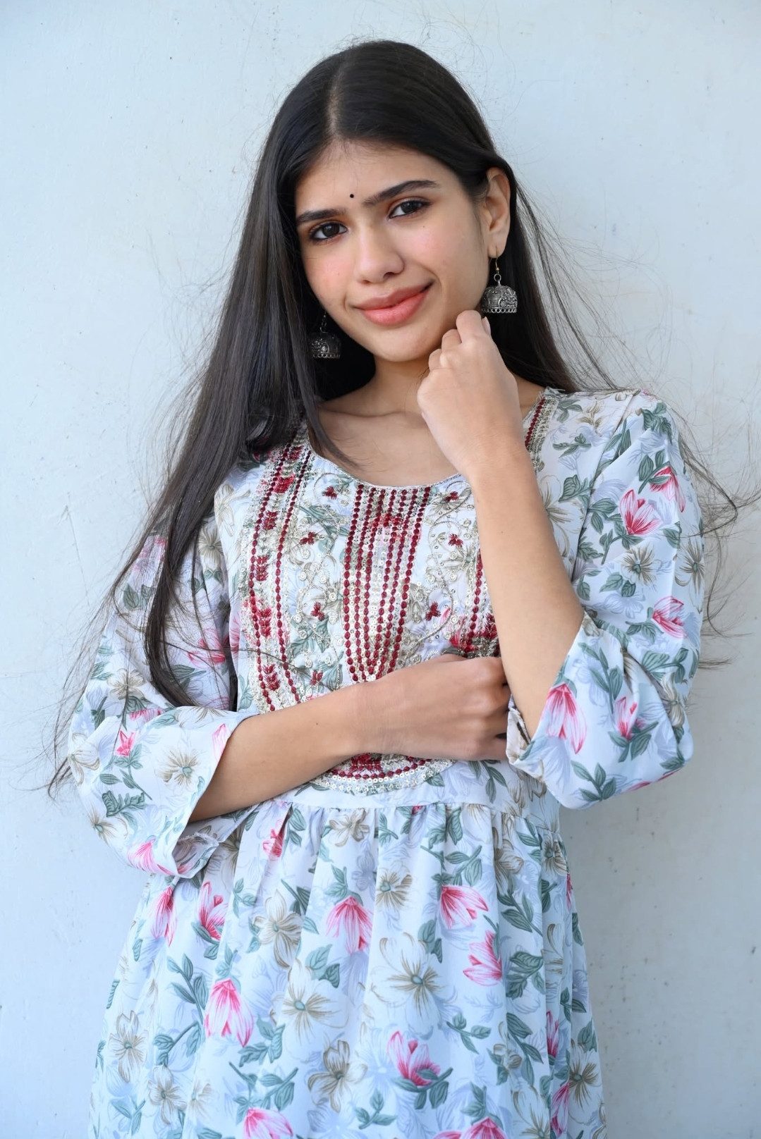 PfauGermany Maxikleid Floral Neck Embroidery günstig online kaufen