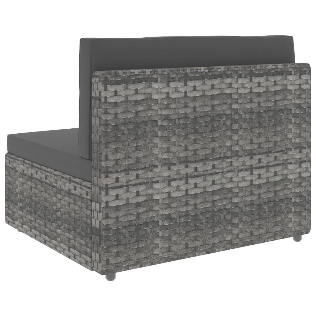 Grau, (4-tlg) Gartenlounge-Set Garten-Lounge-Set Rattan vidaXL 4-tlg. Poly