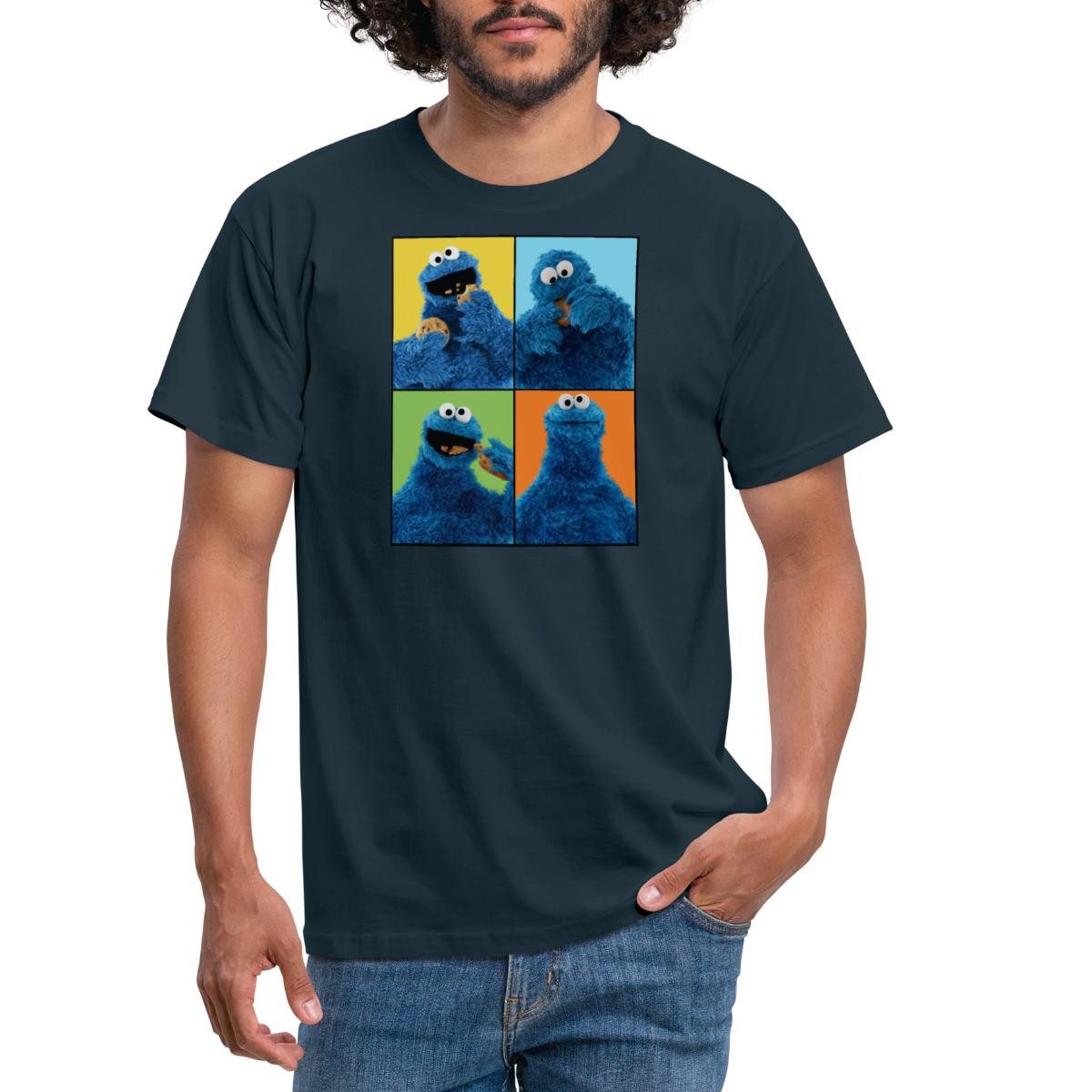 Spreadshirt T-Shirt Sesamstraße Krümelmonster Posen Männer günstig online kaufen