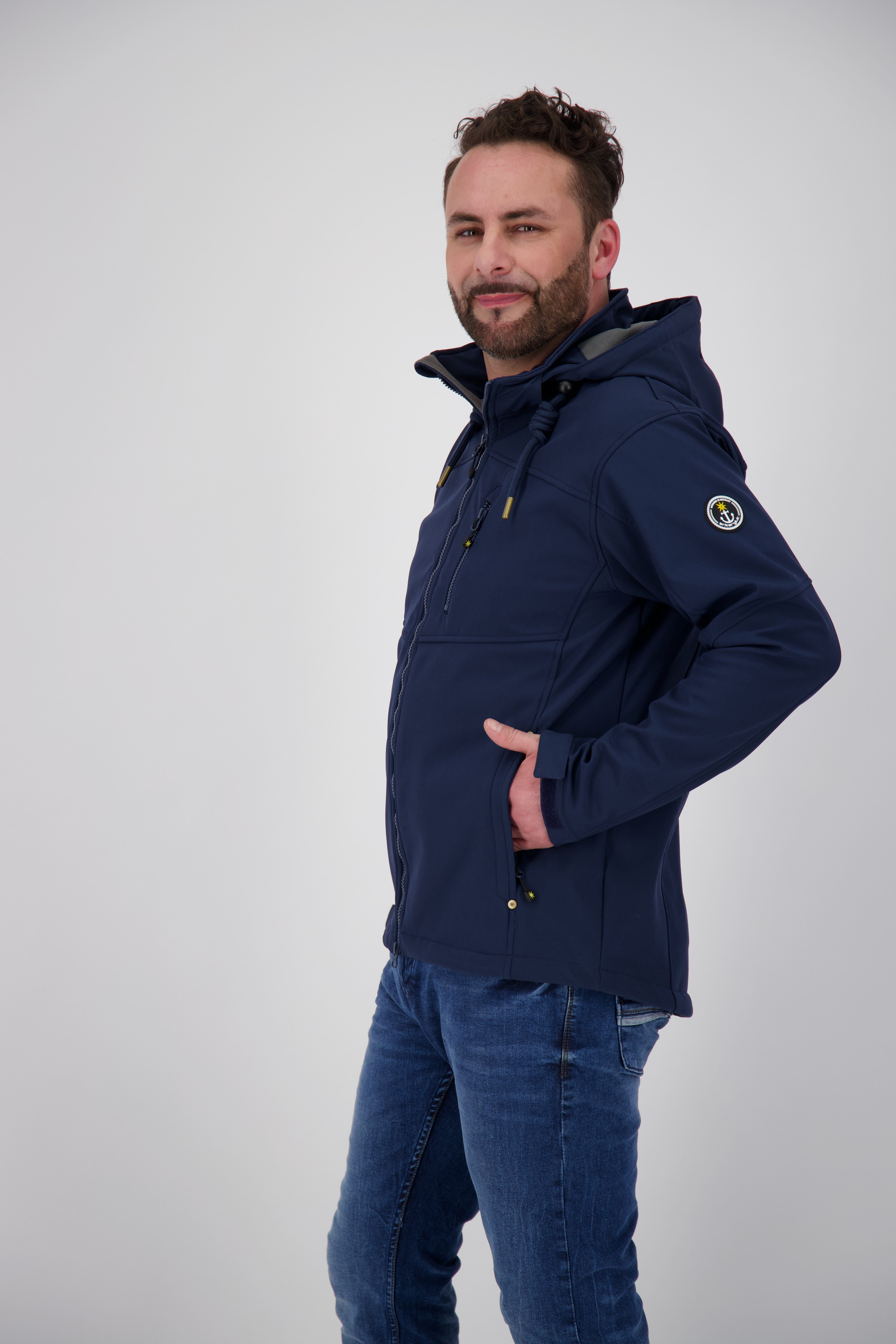 DEPROC Active Softshelljacke #ankerglutfreiheit MEN mit CS navy auch Größen in Kapuze Großen erhältlich, abnehmbarer II NEW