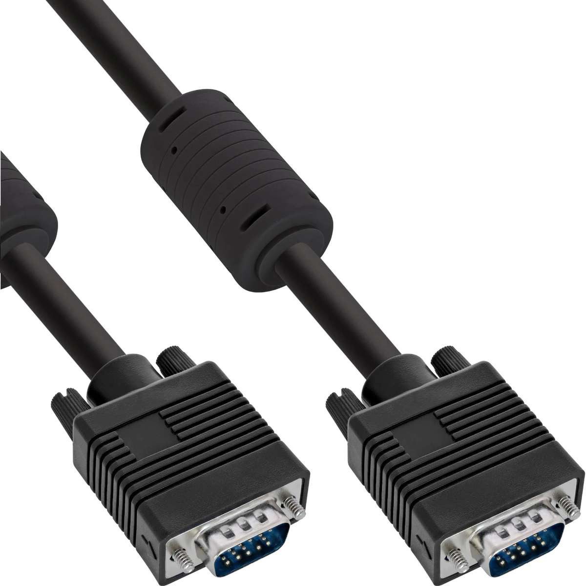 Inline S-VGA Kabel, 15pol HD Stecker / Stecker, schwarz, 0,3m Audio- & Video-Kabel