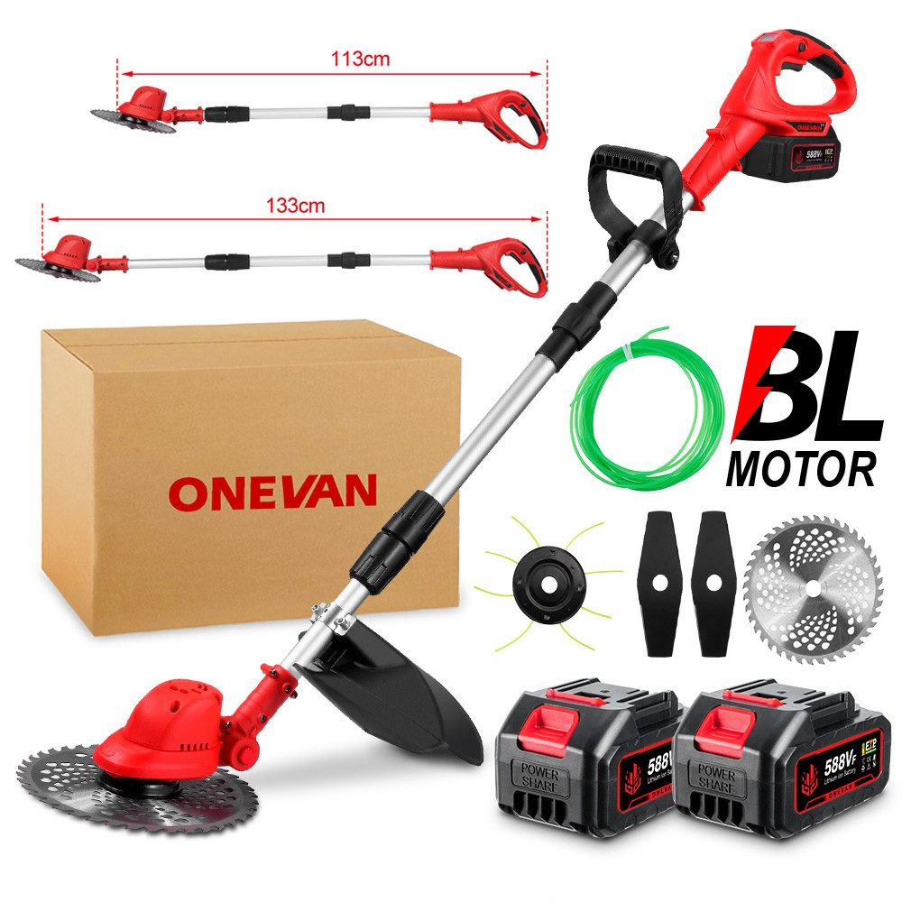 ONEVAN Elektrorasenmäher Akku-Rasentrimmer Bürstenlos Elektrischer Rasentri günstig online kaufen