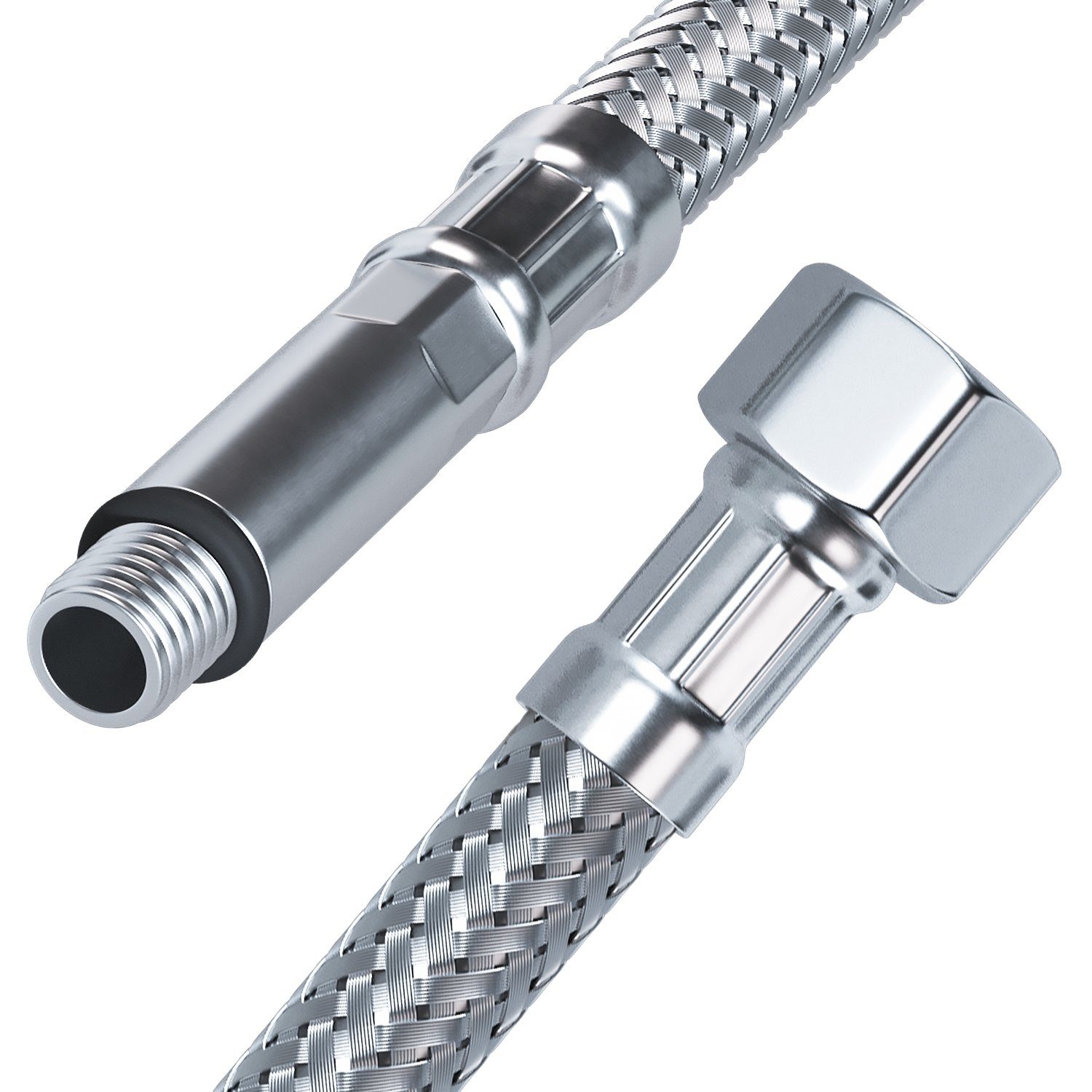 VIOKS Flexschlauch Panzerschlauch 3/8 Zoll ÜM x M10, mit Dichtung 30 bis 300 cm für Сантехника