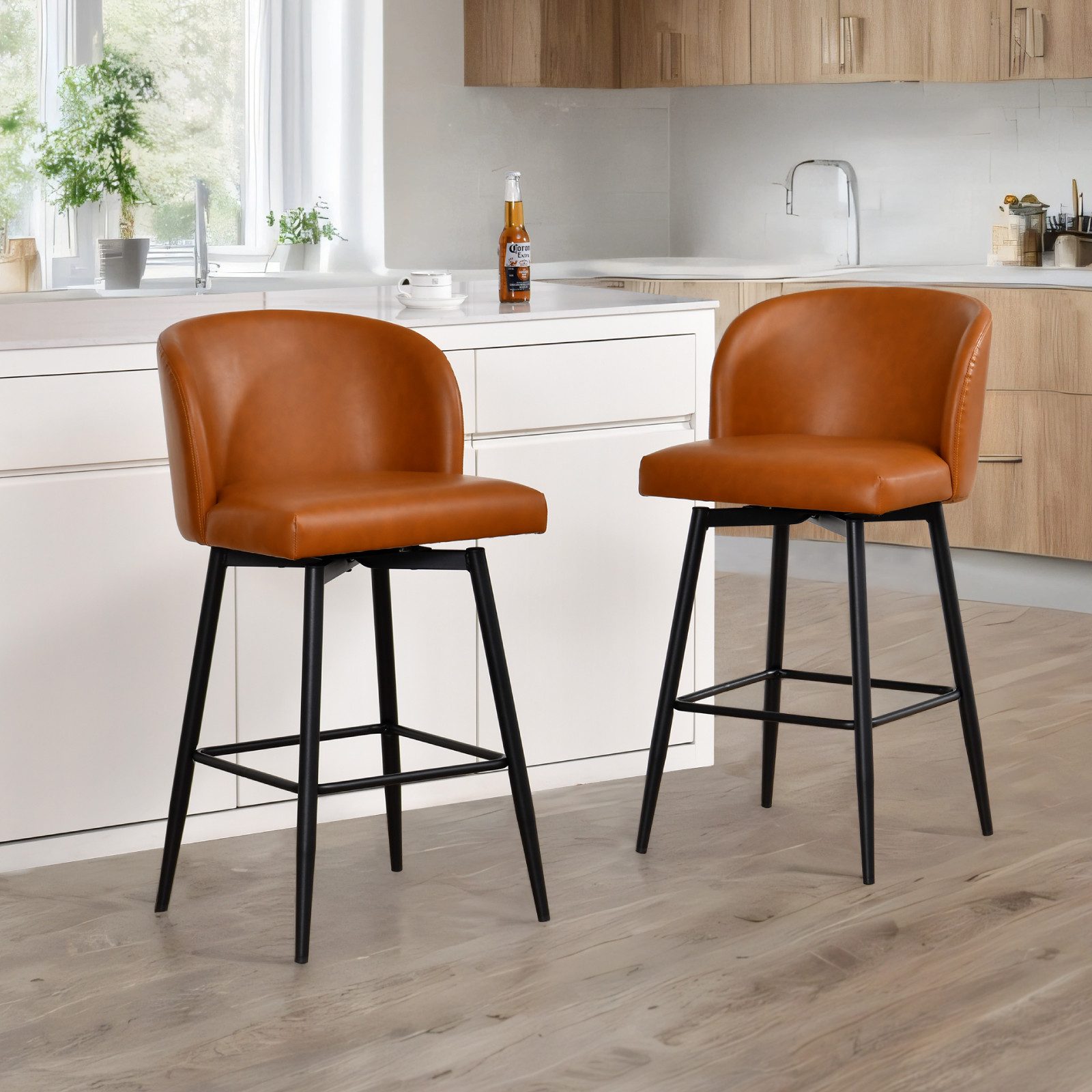 Duhome Barhocker (5489A1), 2er Set, 360° Drehbar, PU Leder günstig online kaufen