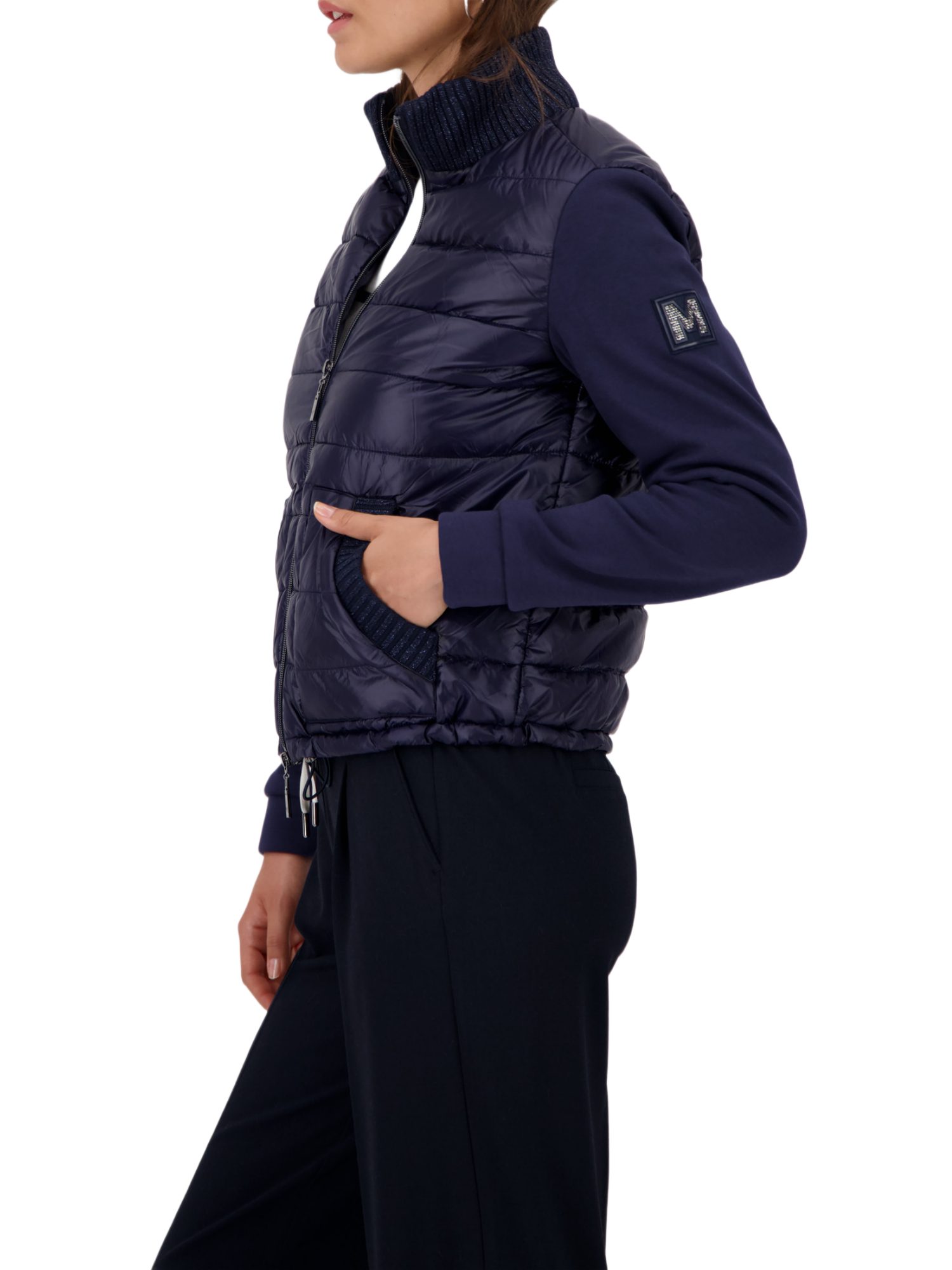Monari Kurzjacke Casual,Polyamid,Unifarben,Stehkragen,Lang,Regular Fit