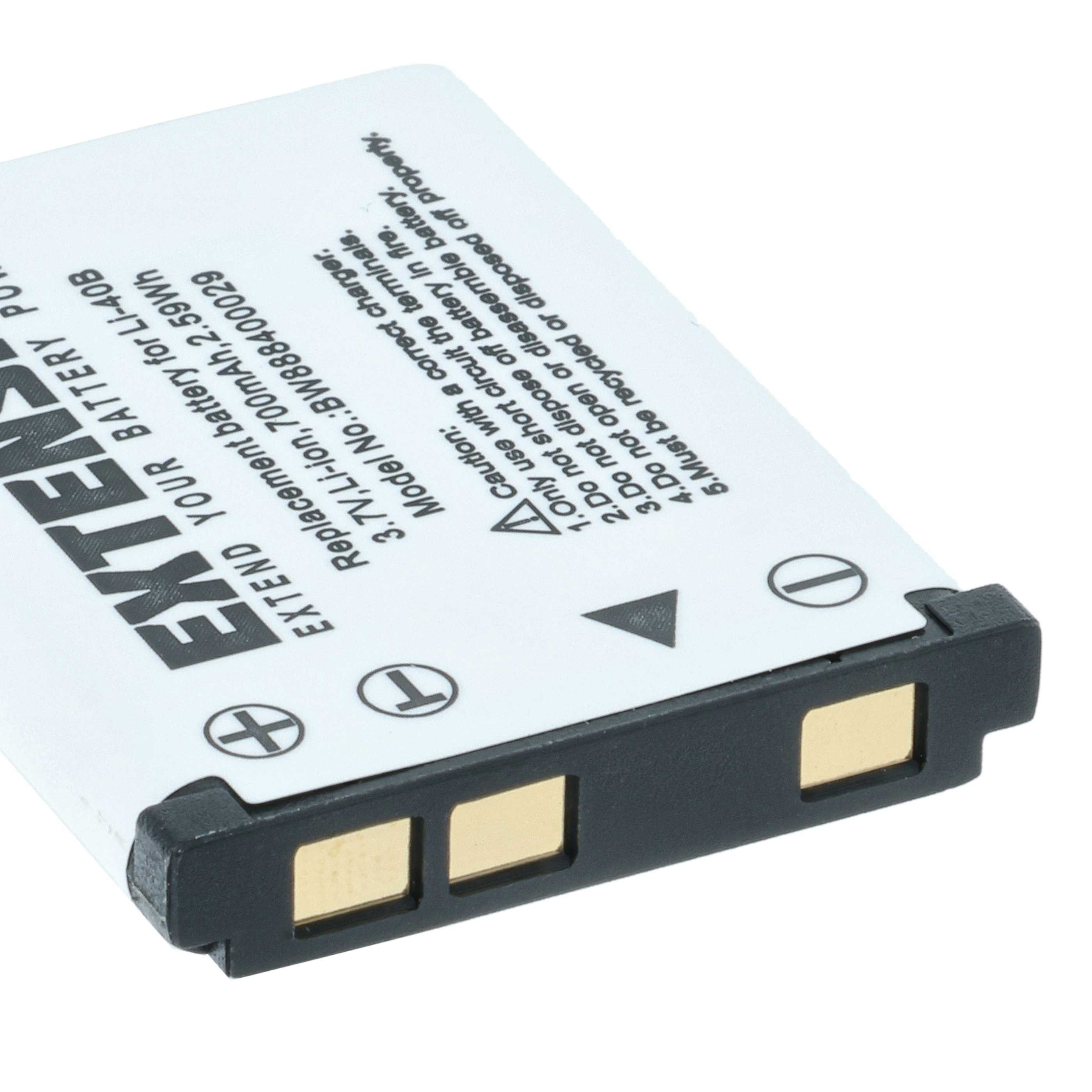 EXTENSILO Akku Für Toshiba Camileo X400, X200, Z100, X416 HD | 1600 MAh, 3,6 V, Li-Ion | Ersatz Für PA3985, PA3985U-1BRS