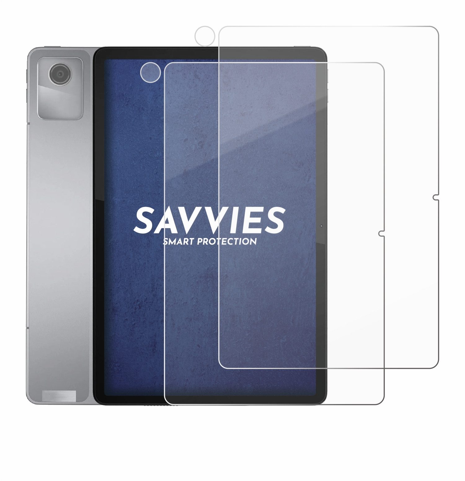 Savvies Displayschutzglas Schutzglas Panzer für Lenovo Tab M11 (Display+Kamera), 2 Stück, Schutzfolie Display Schutz Glas Folie klar