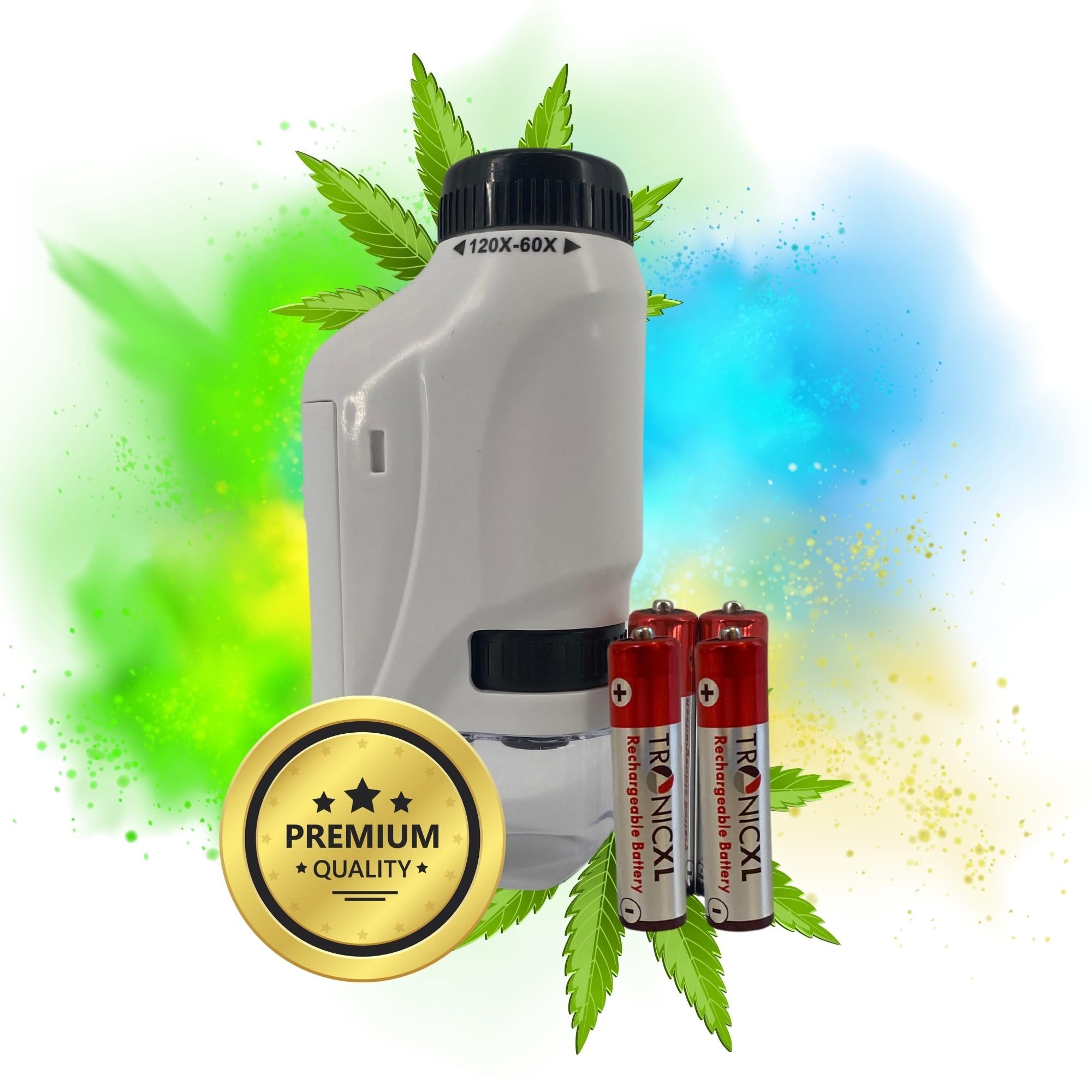 Grow Taschenmikroskop + Akkus Lupe Mikroskop für Trichome Ernte Weed Minimikroskop