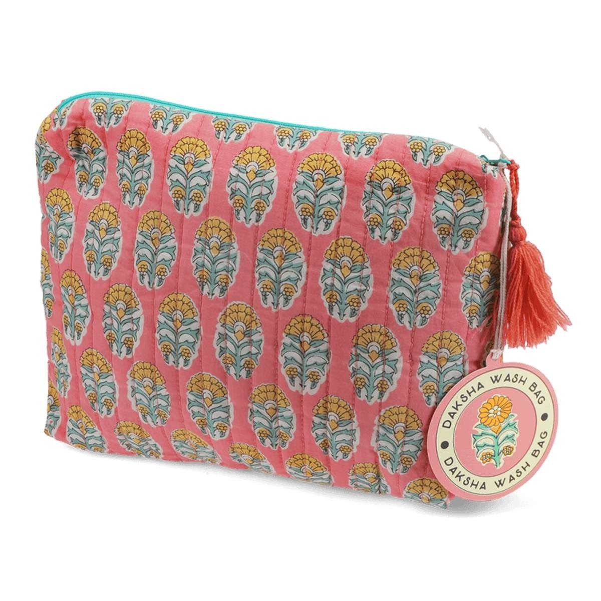 Kulturbeutel Kulturtasche aus Baumwolle gesteppt 28x18 Kosmetiktasche Reisetasche