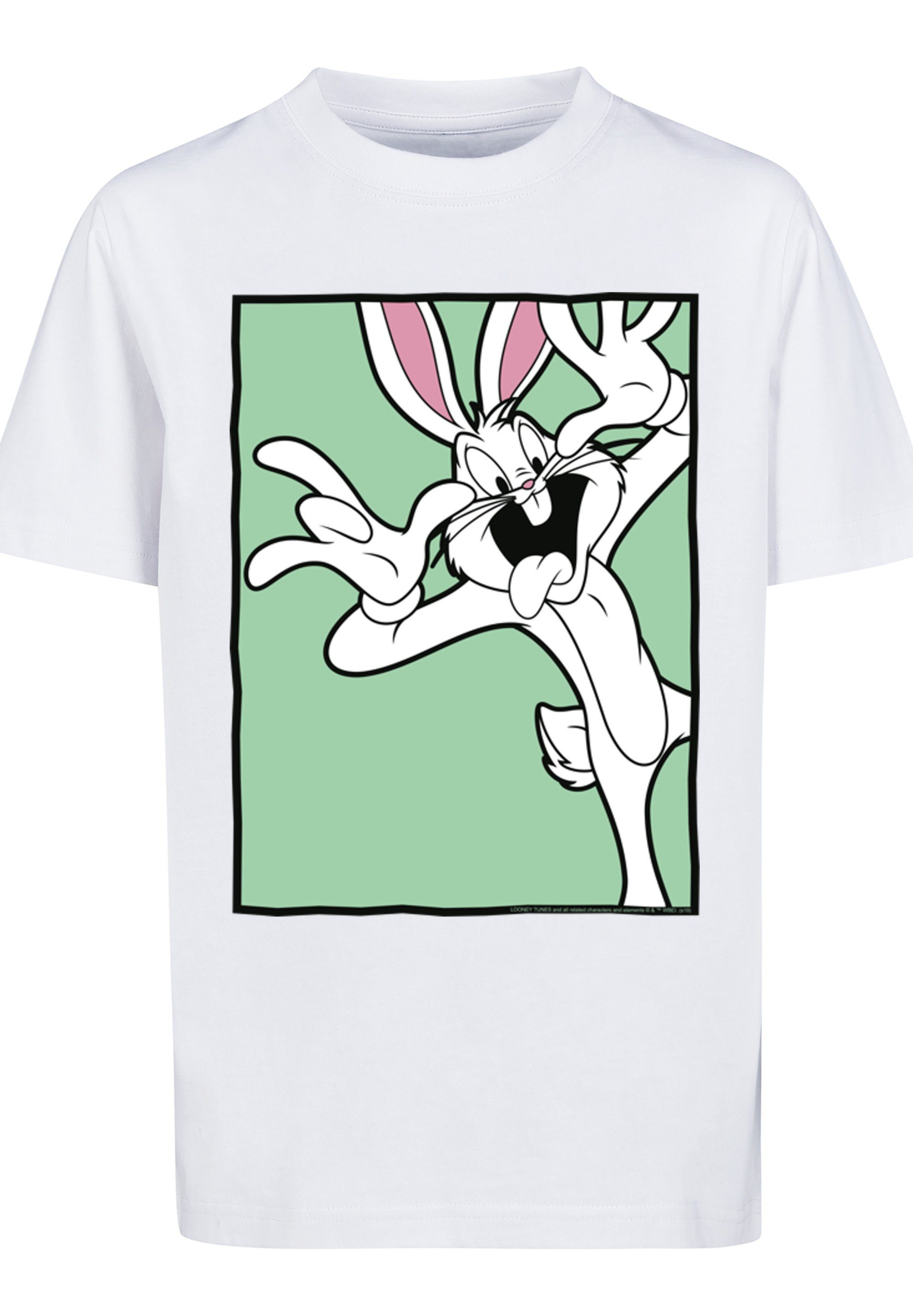 Funny Face T-Shirt Print Tunes F4NT4STIC Looney Bunny Bugs weiß