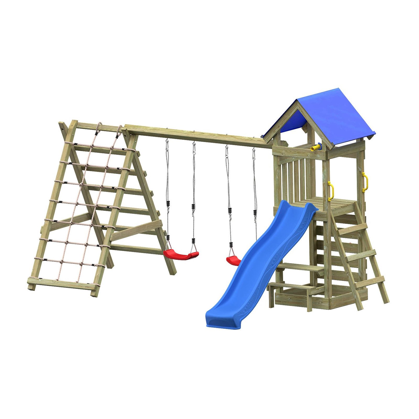 Endorphin Spielturm Spielturm Minoo Pro m. Dach Leiter Rutsche Schaukel Kletterwänden Sand