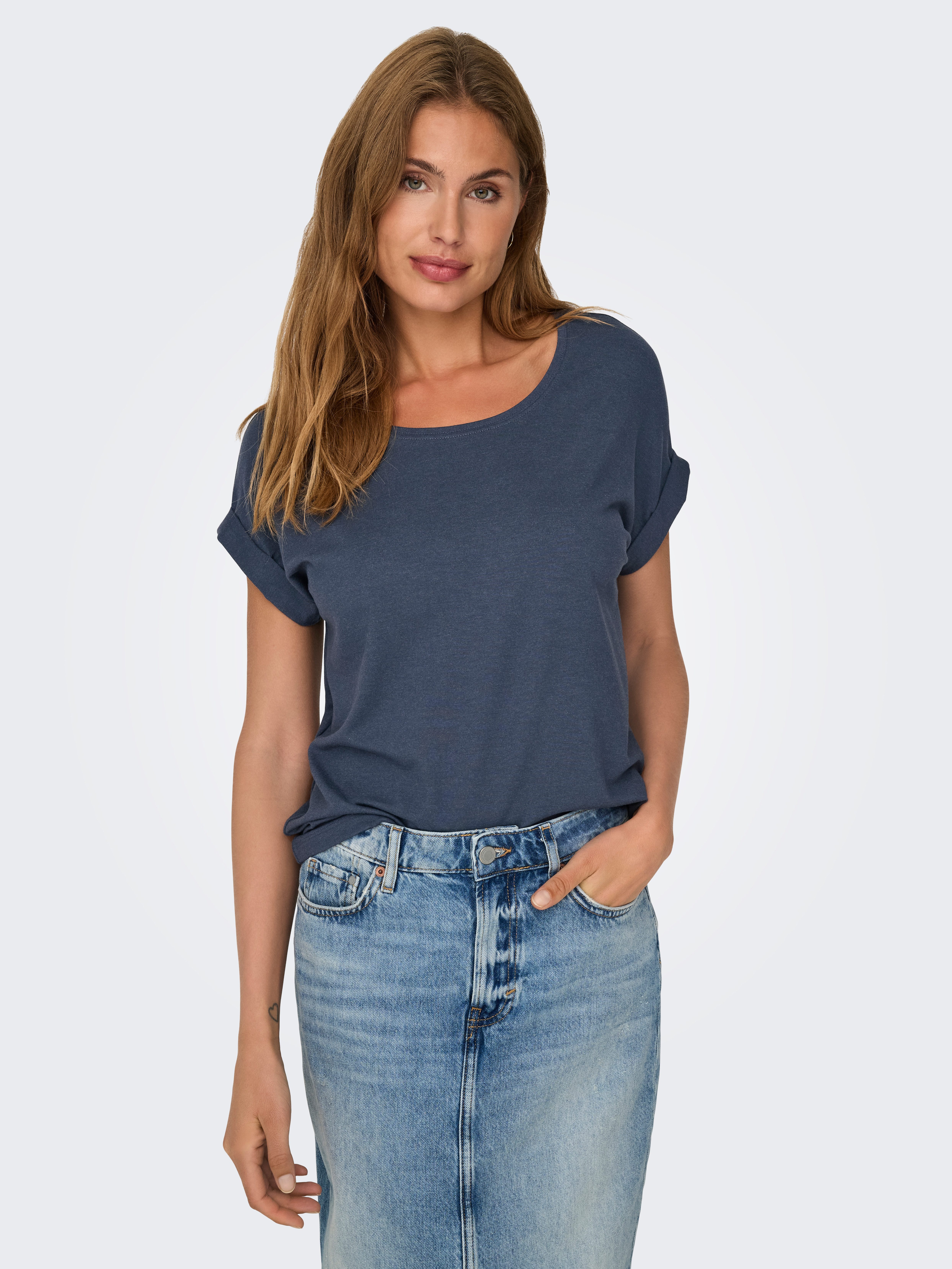 ONLY T-Shirt ONLMOSTER – Kurzarmshirt mit Aufschlag und klassischem Look un günstig online kaufen