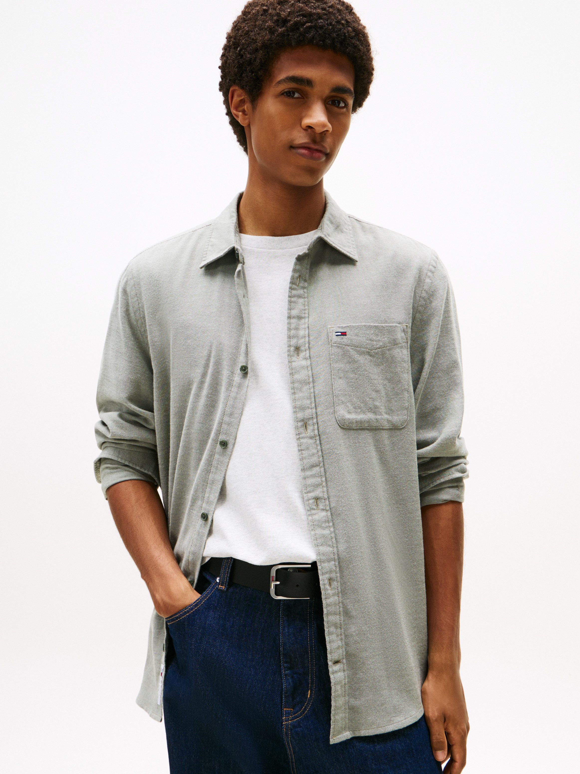 Tommy Jeans Flanellhemd TJM FLANNEL regular fit, Langarmhemd, halbgespreizt günstig online kaufen