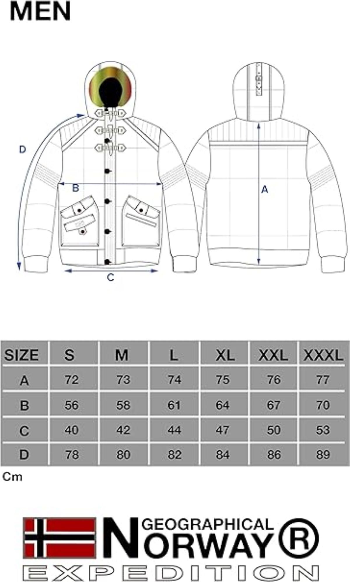 Geographical Norway Winterjacke Herren Outdoor Jacke Steppjacke (Packung, S bis 3xl) Herren Outdoor Jacke Steppjacke Gefüttert