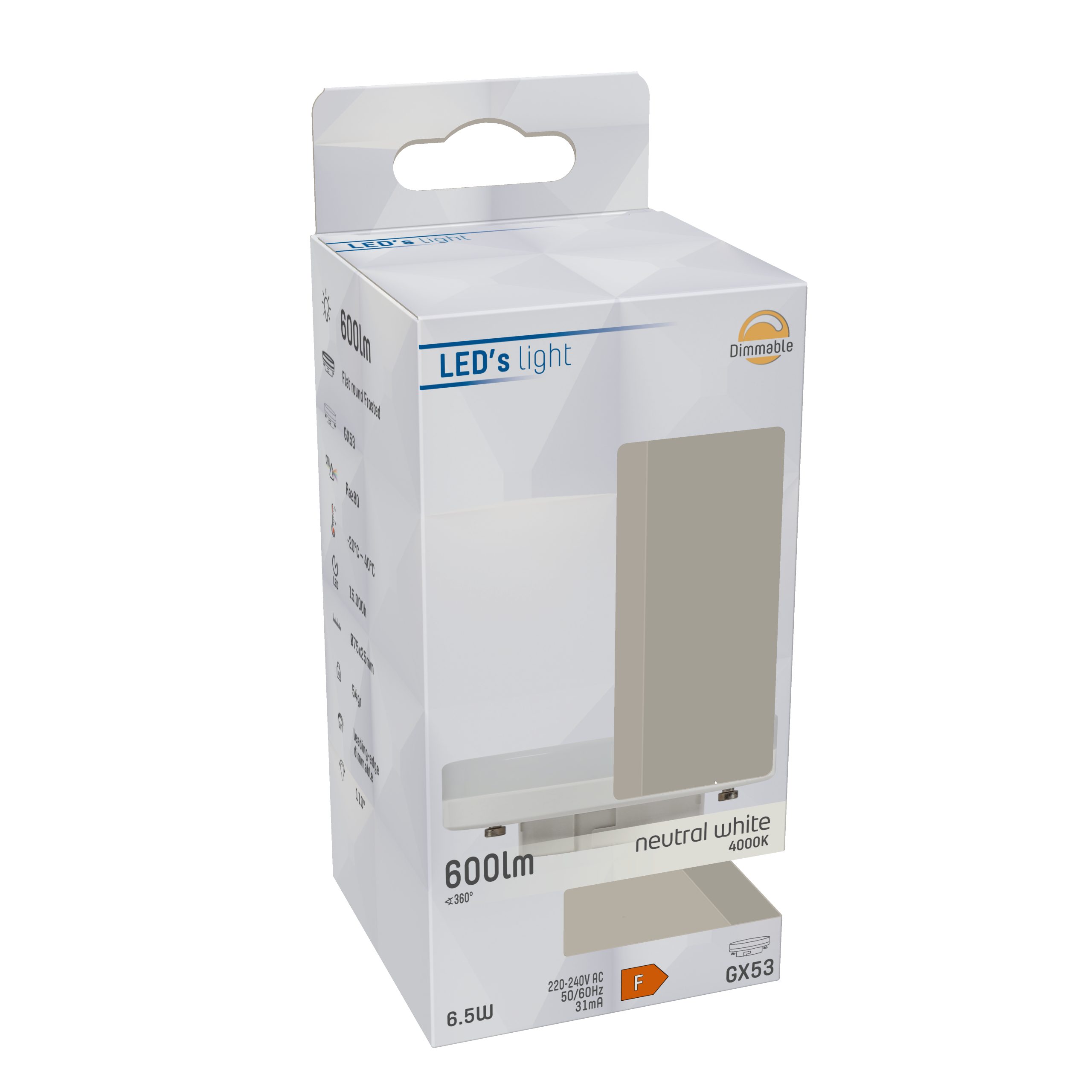 LED's light LED-Leuchtmittel 0620221 LED Spot, GX53, GX53 dimmbar 6,5W neutralweiß Matt