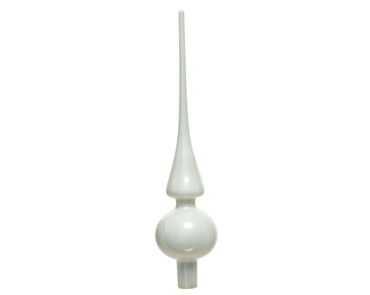 Kaemingk Christbaumspitze, Christbaumspitze Glas 26cm winterweiss glänzend