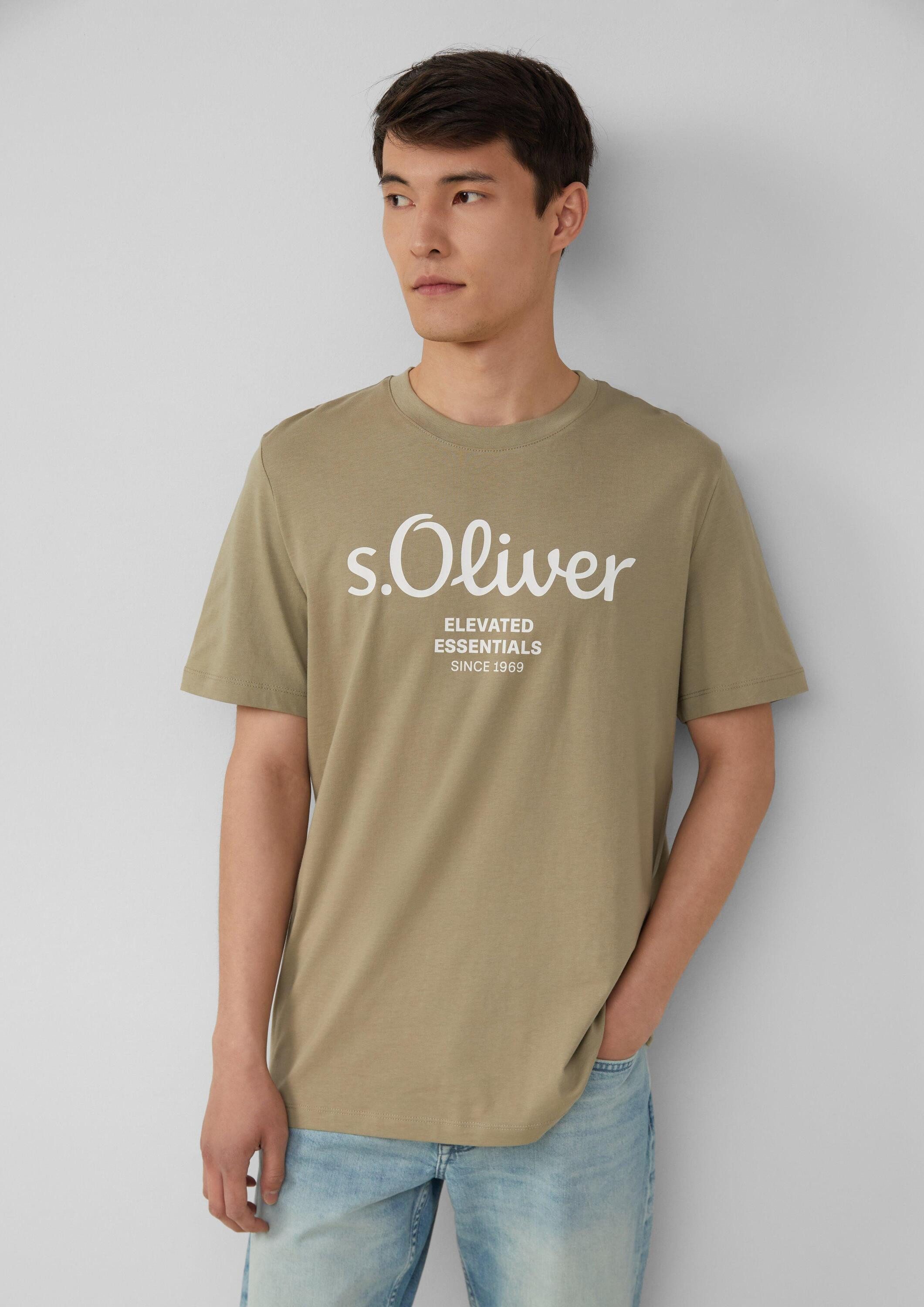 s.Oliver Kurzarmshirt T-Shirt Baumwoll-T-Shirt mit Logo-Print günstig online kaufen