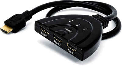 Powerplatform HDMI-Splitter HDMI Switch 3in1 FULL HD 1080p Umschalter Splitter