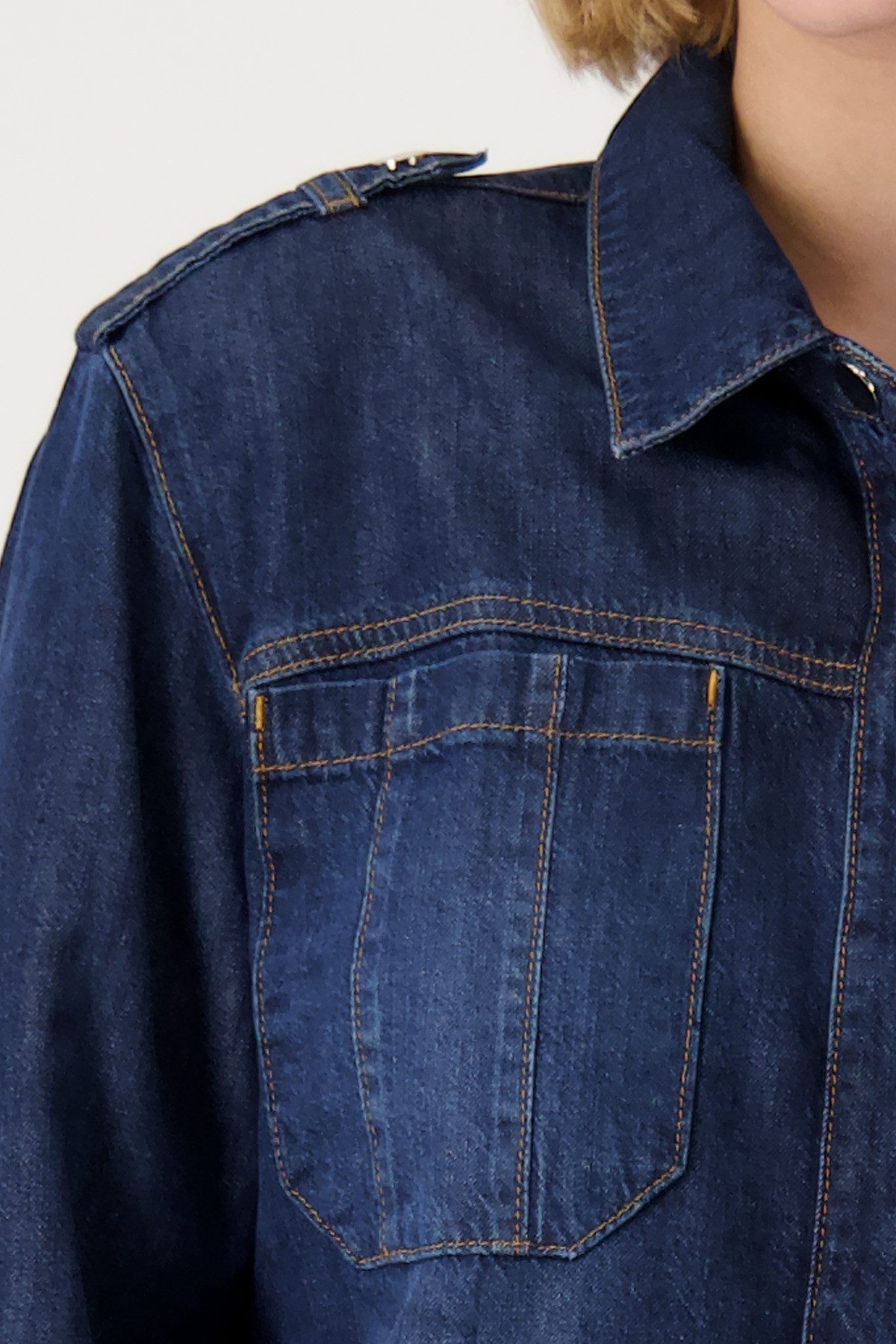 Monari Jeansblazer mit aufgesetzten Taschen