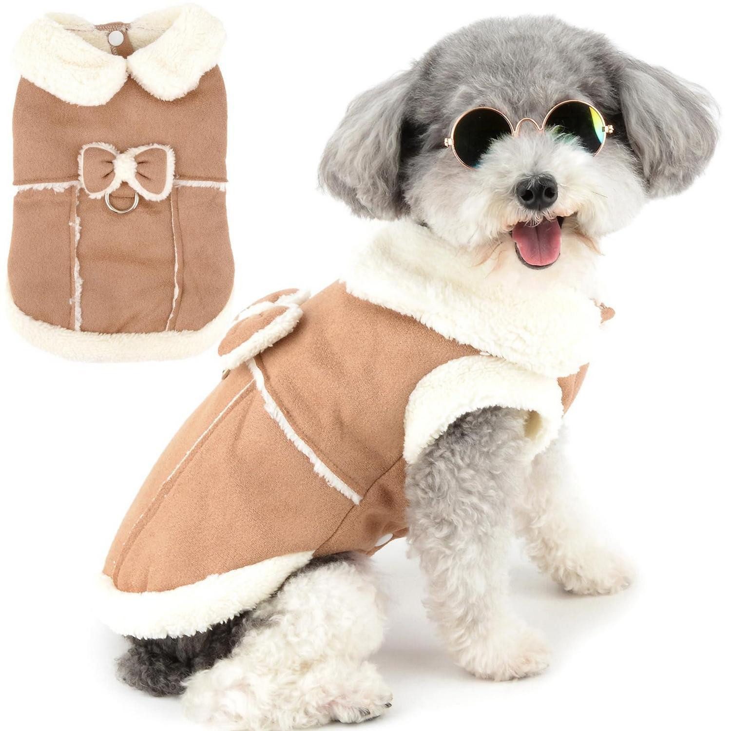 LuxusKollektion Hundemantel Hunde-Wintermantel fleece warm Khaki XL
