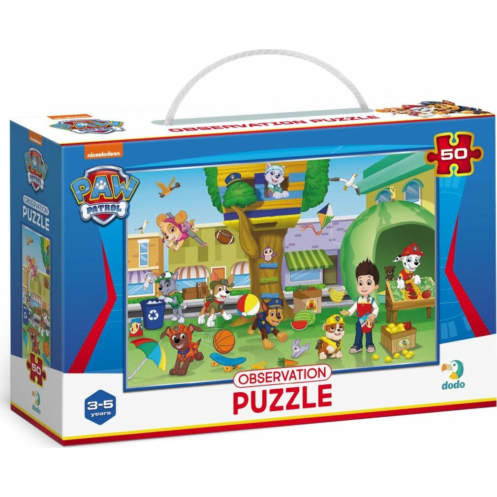 dodo Puzzle DODO Puzzle mit Bildsuche Tlapková Streife 50 Teile, Puzzleteile
