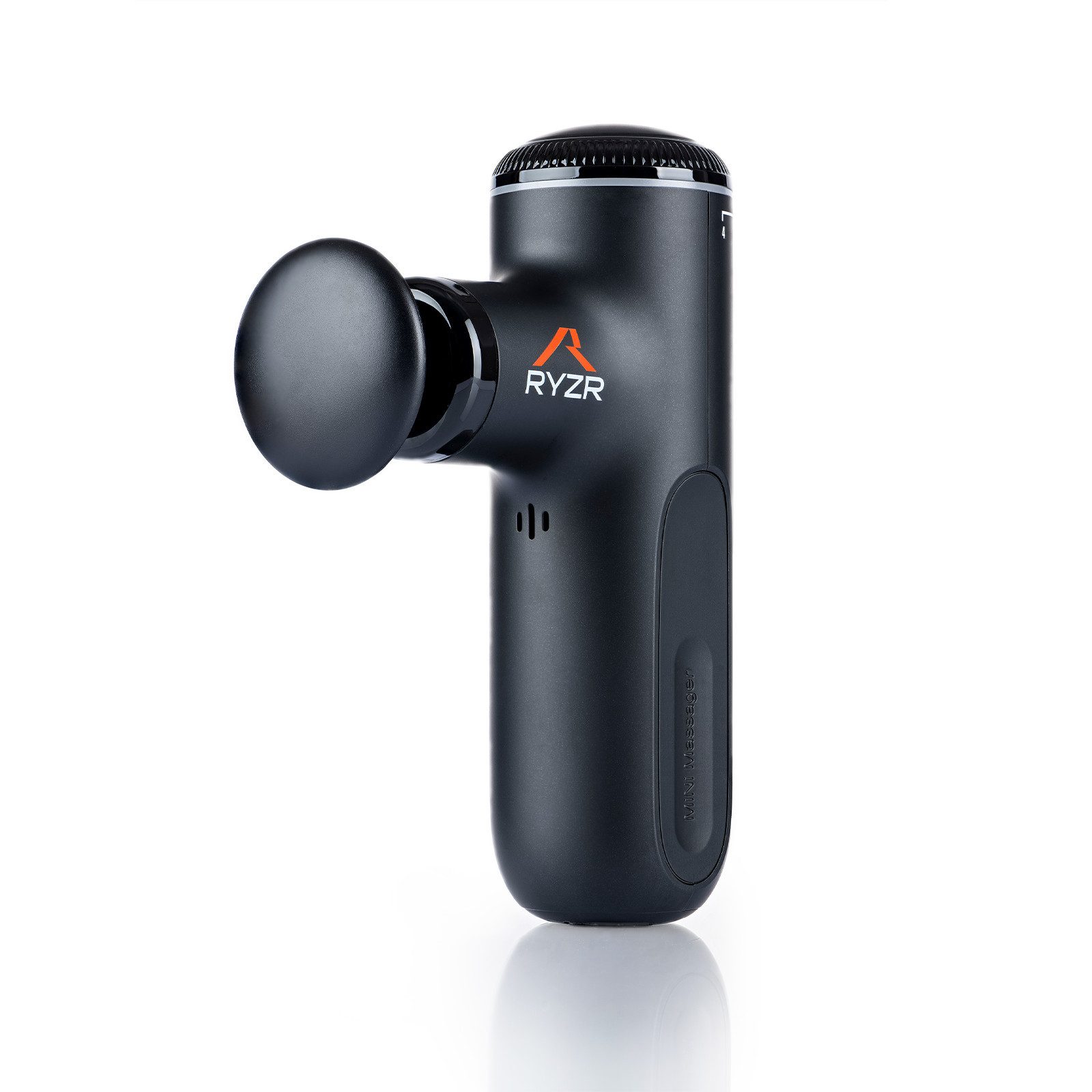 RYZR Massagepistole RYZR Variogun - verstellbare Massagetiefe, 5 Stufen, 4 Aufsätze, individuell anpassbar für empfindliche & tiefe Muskelbereiche