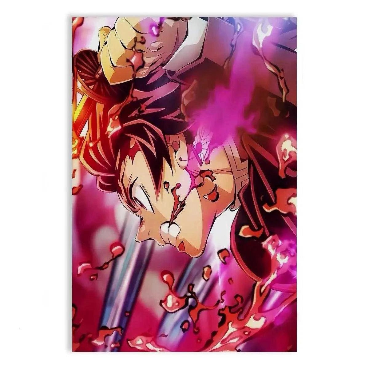 Wanddekoobjekt Purple Tanjiro - Demon Slayer - Anime Leinwandbild