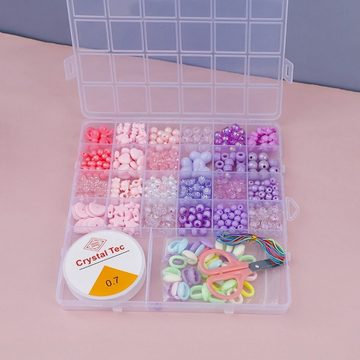 DTC GmbH Bettelarmband 26 Lila und Rosa Perlen Perlenboxen (Kreieren Sie Ihre eigenen Kreationen mit einer Auswahl an farbenfrohen Perlen und Werkzeugen für all Ihre Perlenbedürfnisse!, 1-tlg)