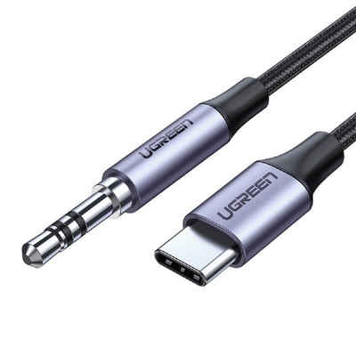 UGREEN mini jack 3,5mm AUX zu USB-C Kabel 1m Kabeladapter Dunkelgrau Audio-Adapter