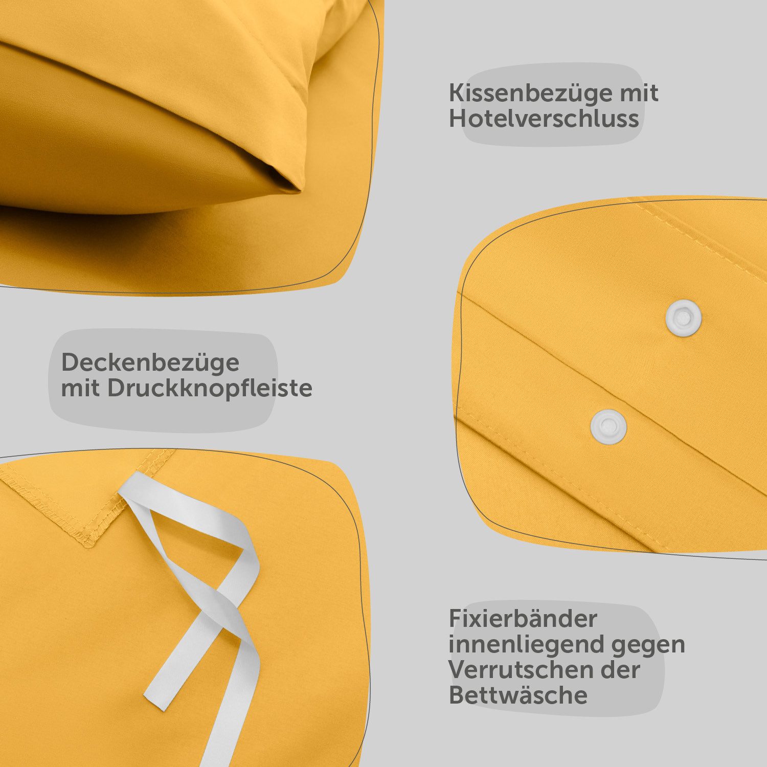 Blumtal Bettwäsche Oeko-TEX zertifizierte Mikrofaser Bettwäsche pflegeleicht & faltenfrei, Mikrofaser, Bettbezüge aus Atmungsaktivem Mikrofaser – Bild 4 von 5