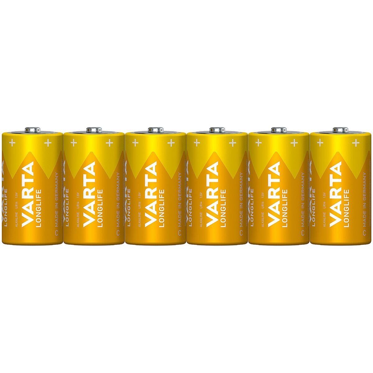 VARTA LONGLIFE Batterie, (1.5 V, 6 St), Baby / C / LR14, 1,5 V, Alkali
