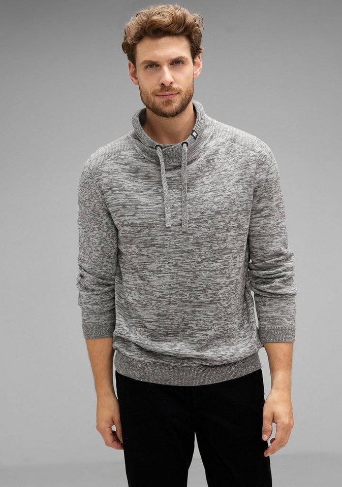 STREET ONE MEN Strickpullover in melierter Optik