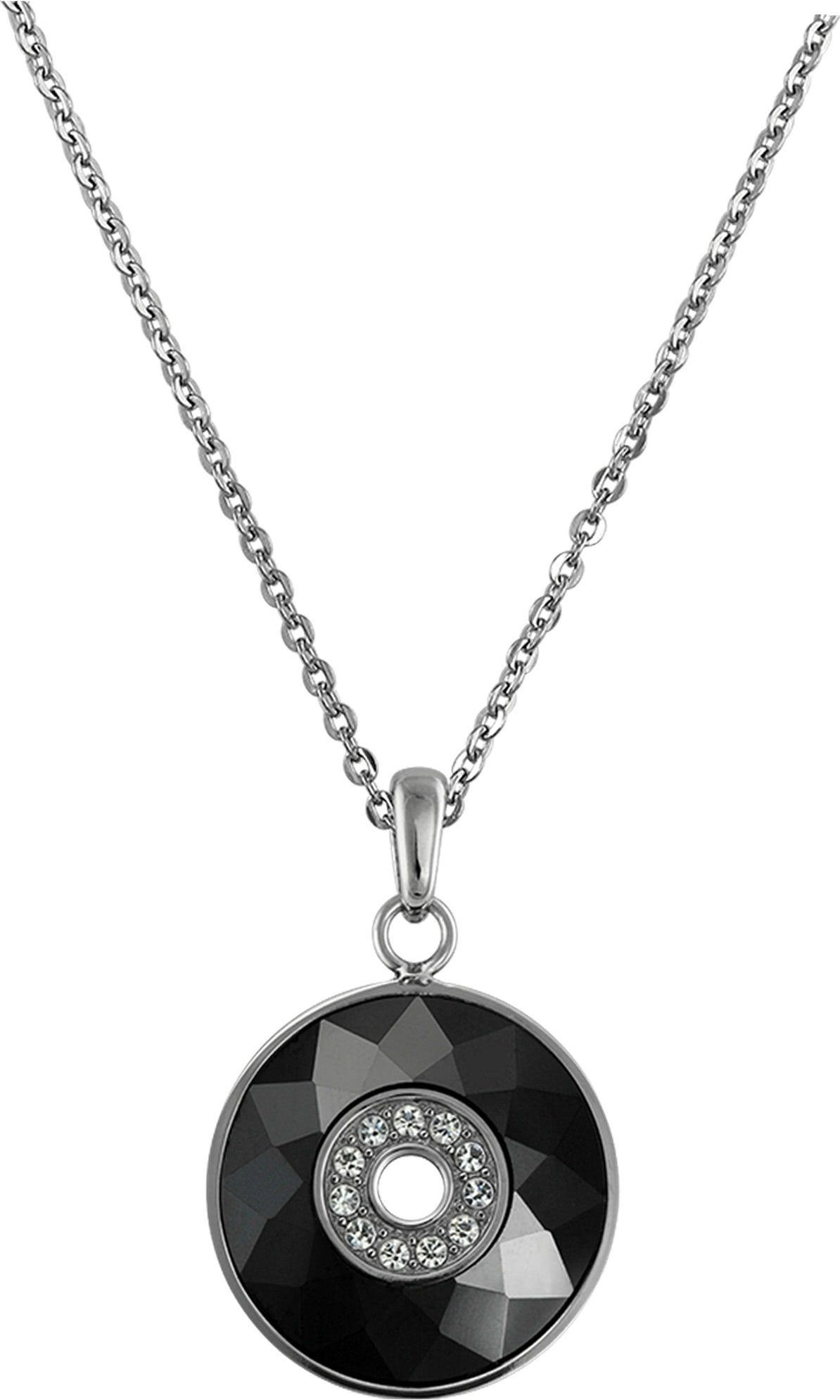Amello Edelstahlkette Amello Rund Halskette silber schwarz (Halsketten, Hal günstig online kaufen