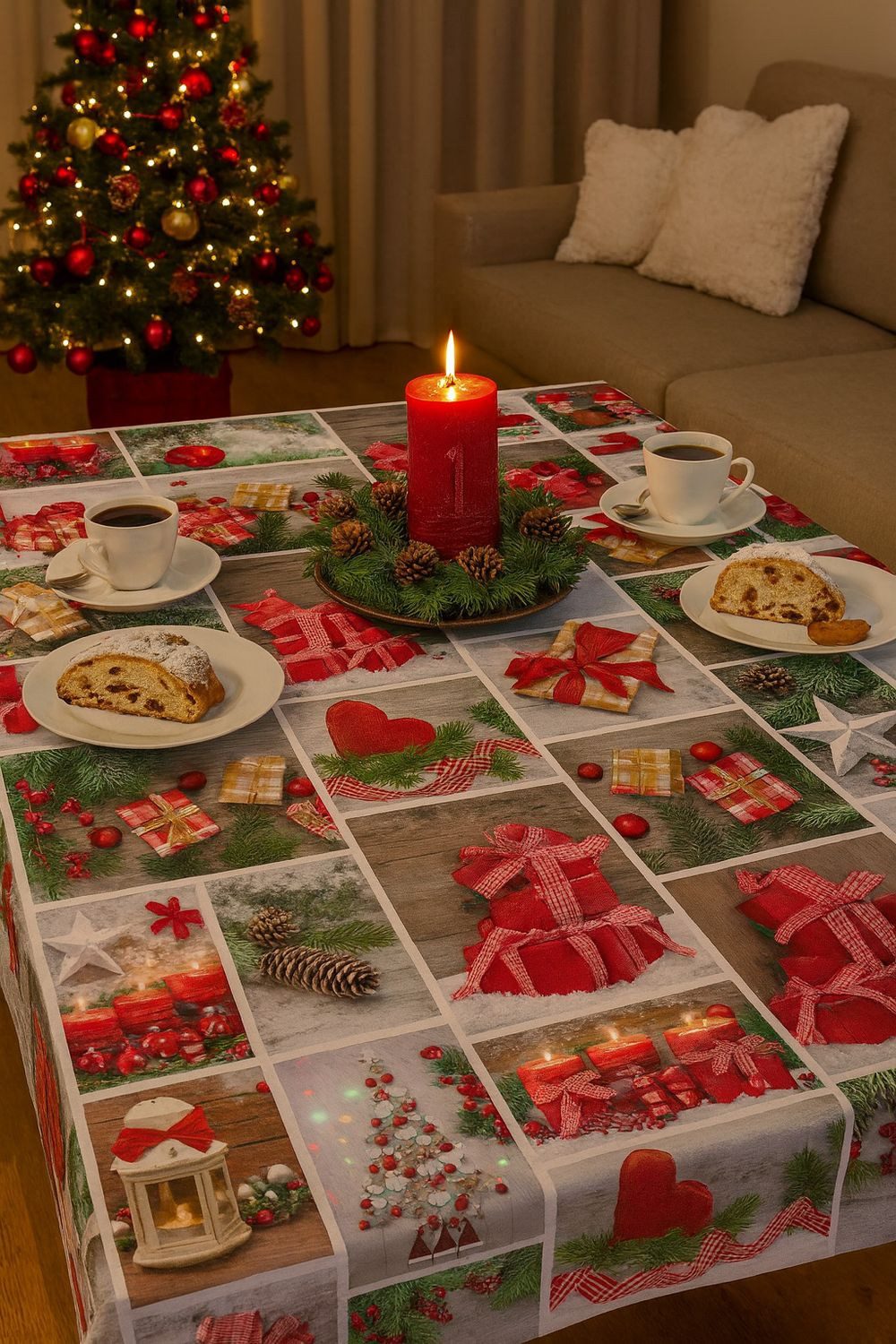 texpot Tischdecke Wachstuch Weihnachten Winter abwischbar günstig online kaufen