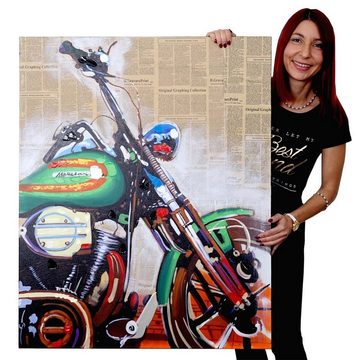 MCW Ölgemälde Wandbild Motorrad, Motorrad, Handgemalt, Hohe Qualität, Jedes Bild ein Unikat, Ölfarben