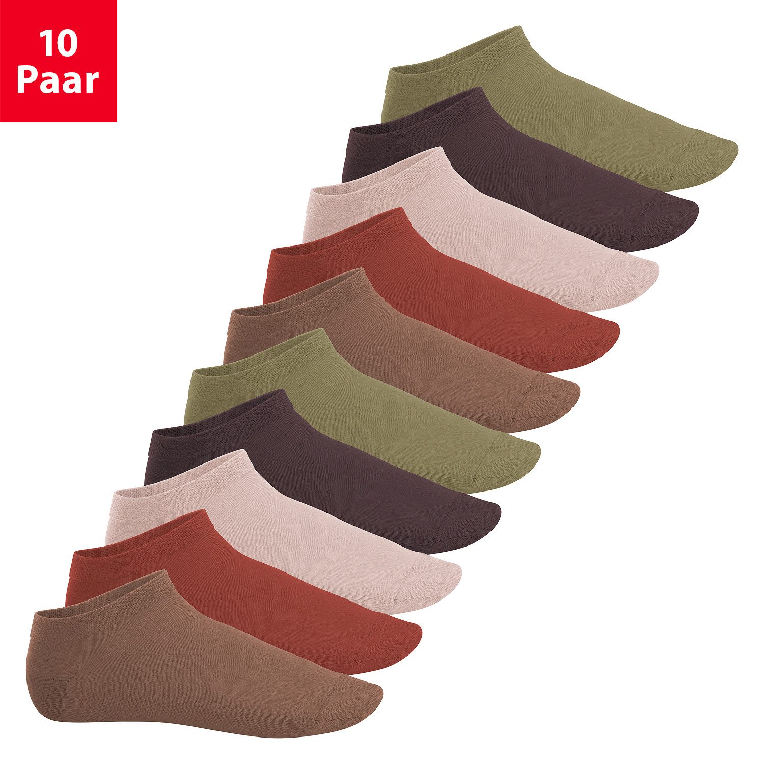 Footstar Sneakersocken EVERYDAY! 10 Paar / 20 Paar Damen & Herren Sneaker Socken (10-Paar) Perfekte Passform, angenehme Nähte, verstärke Ferse & Spitze