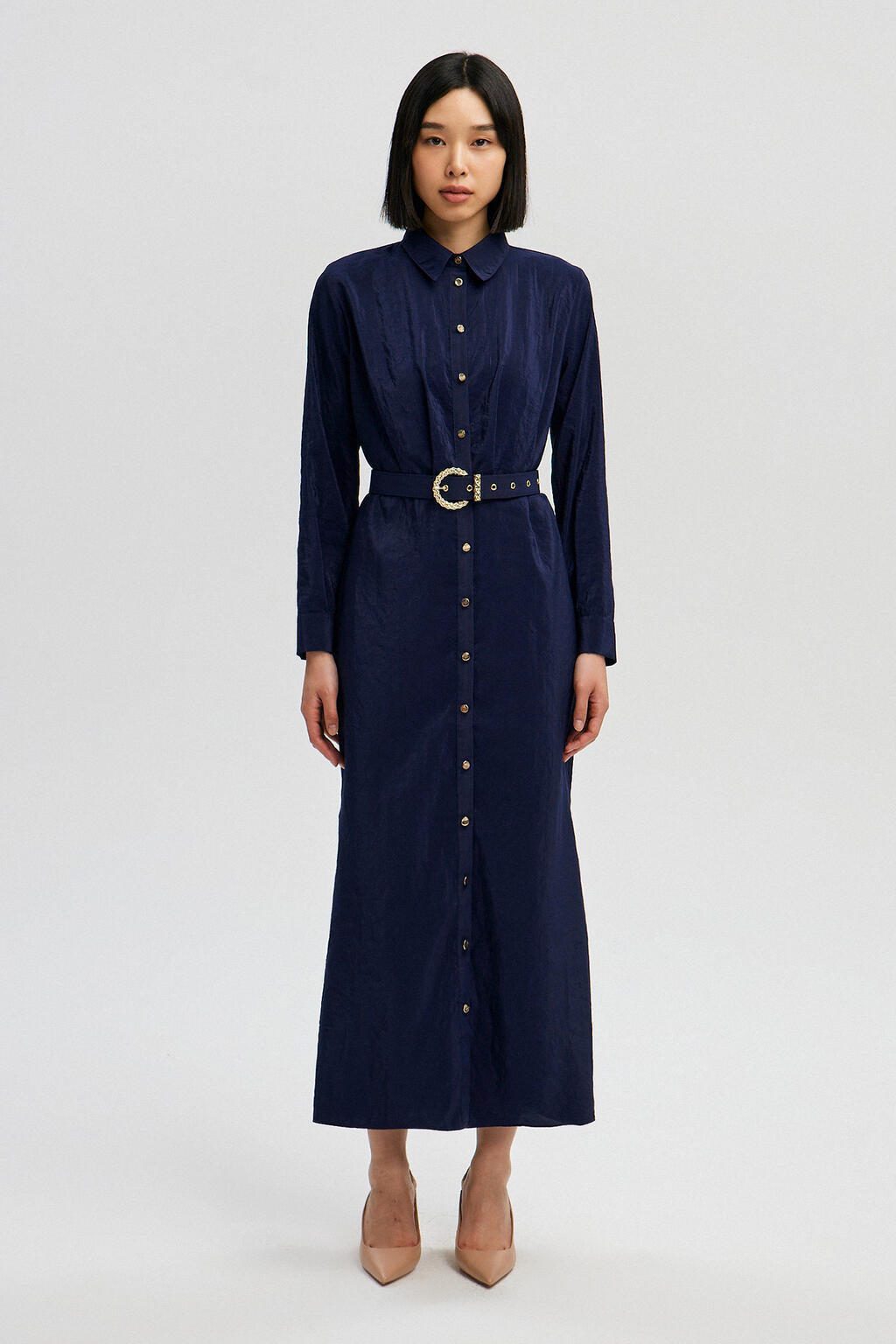 touche prive Midikleid GÜRTELTES HEMDKLEID