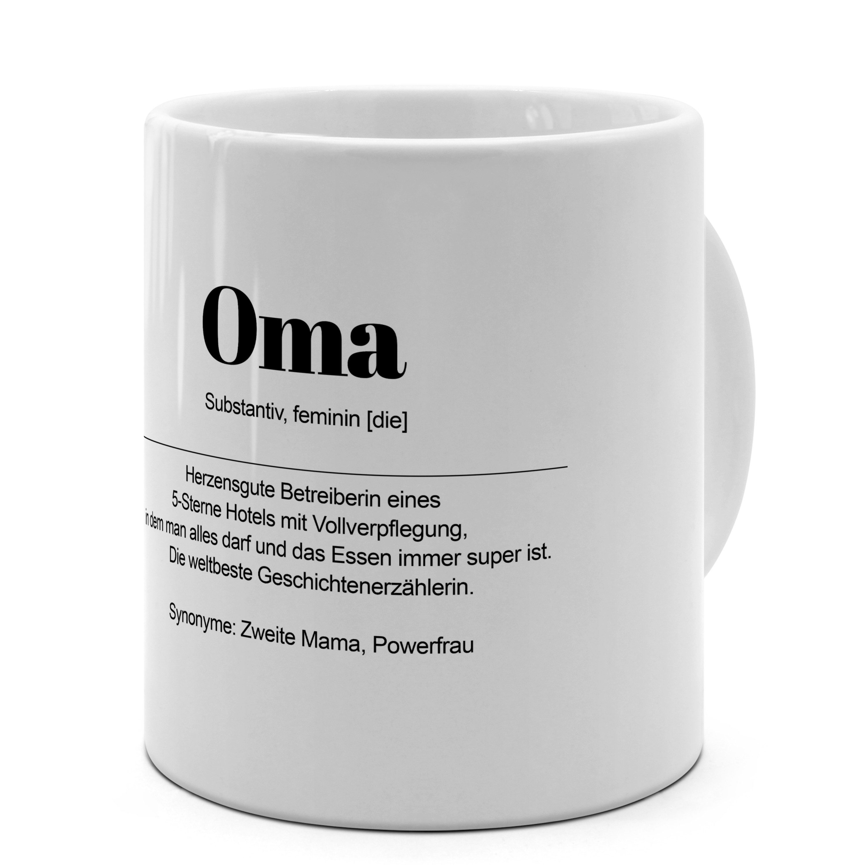 PhotoFancy Tasse mit Definition 'Oma' - Tasse mit Spruch, Tasse Jumbo XXL