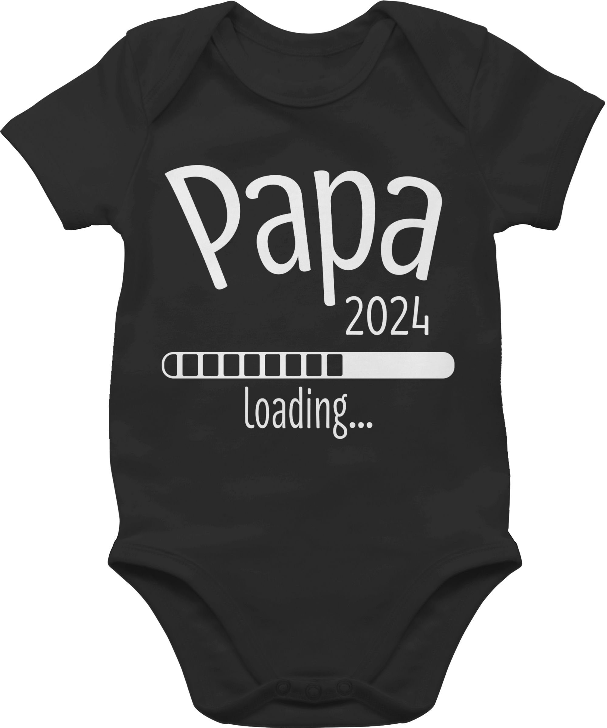 Shirtracer Shirtbody Papa 2024 loading Geschenk Vatertag Baby 1 Schwarz