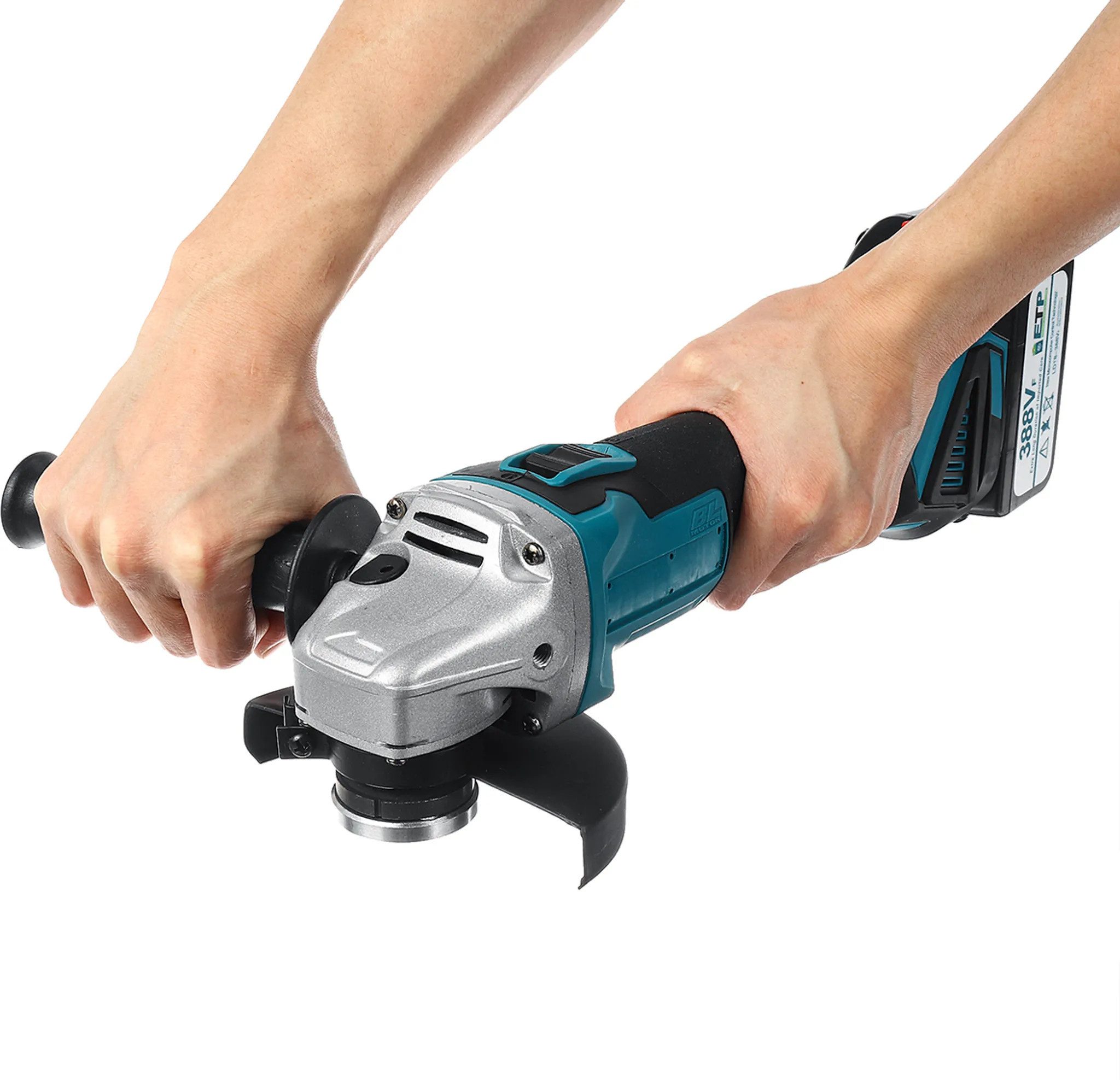 Athlix Akku-Winkelschleifer Elektrischer Winkelschleifer mit variabler Geschwindigkeit und 2 Akkus, max. 10000 U/min, 10000 U/min, 1280 W, Zwei-Gang-Geschwindigkeitsregelung