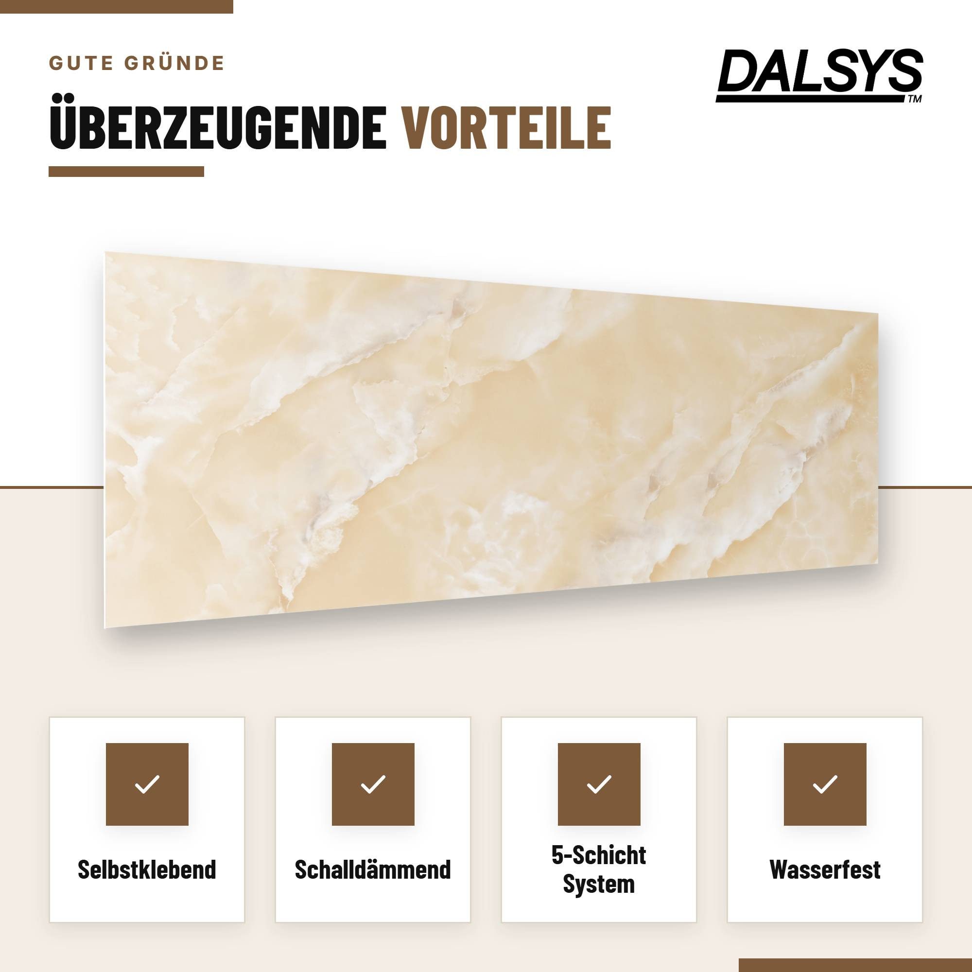 Dalsys Wandpaneel Wandverkleidung selbstklebend aus PVC, BxL: 30x60 cm, (60x30cm Marmoroptik Zitronengelb, 10-tlg., flexible Wandverkleidung Badezimmer wasserfe – Bild 3 von 5