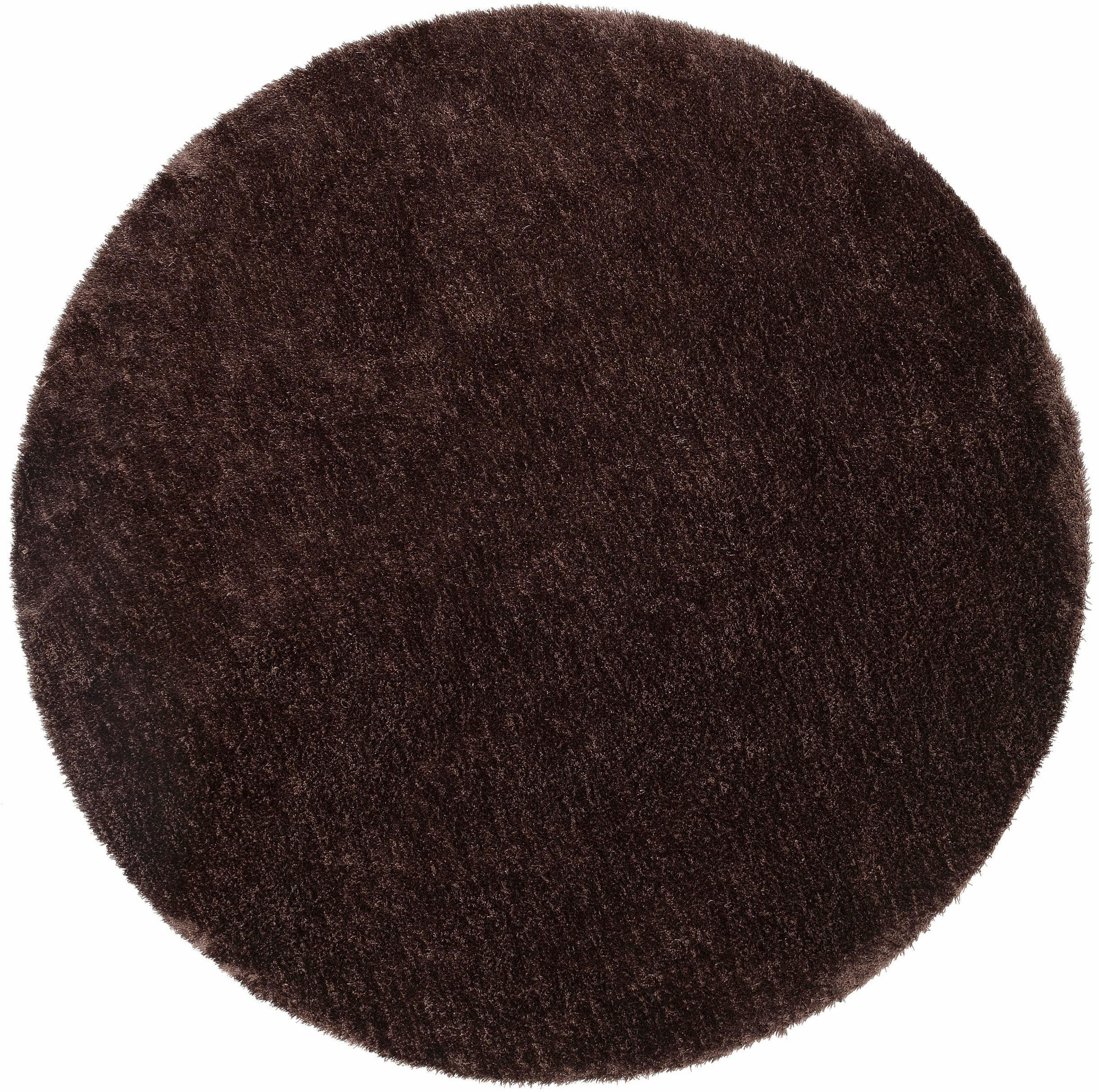 Hochflor-Teppich Deman, Home affaire, rund, Höhe: 25 mm, Uni-Farben, besonders weich und kuschelig durch Mikrofaser, rund braun