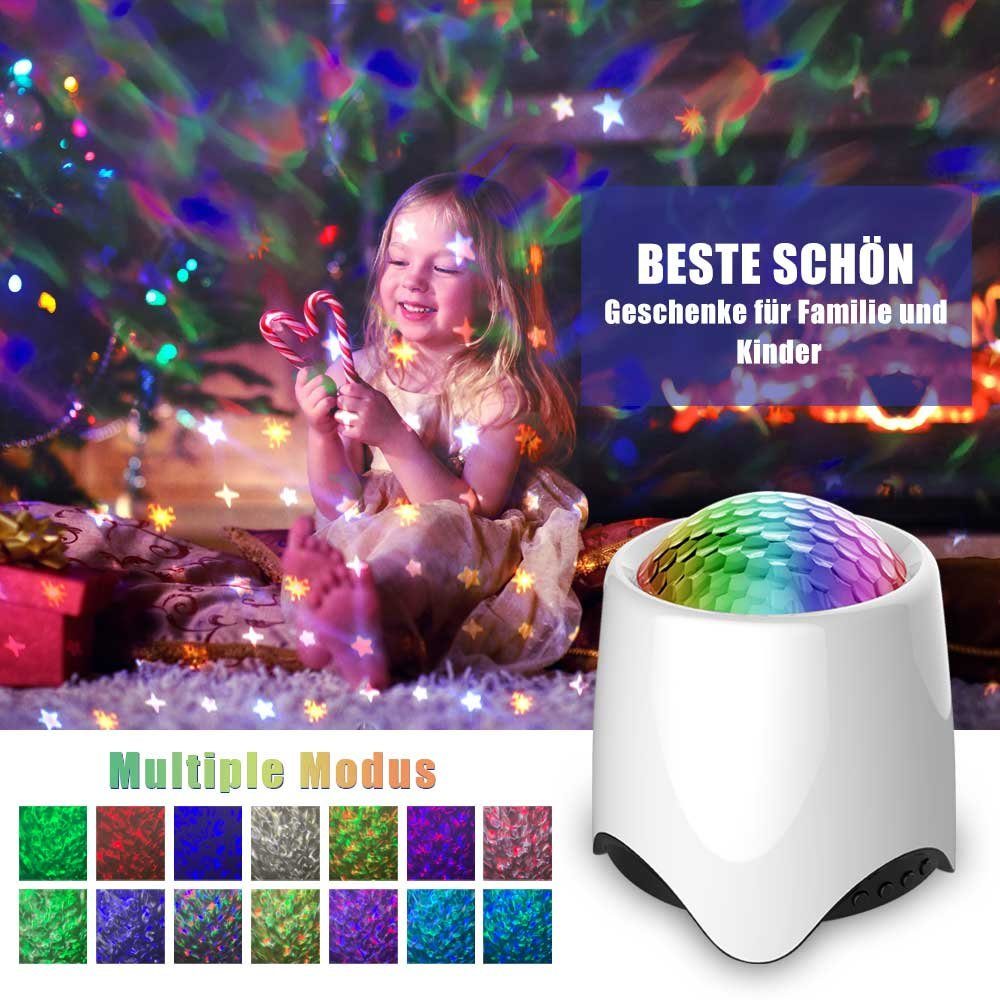 Rosnek LED Nachtlicht Bluetooth, Galaxie Starry, Lautsprecher, Geschenke für Kinder, USB, Rot,Grün,Blau,Weiß, USB,mit Fernbedienung