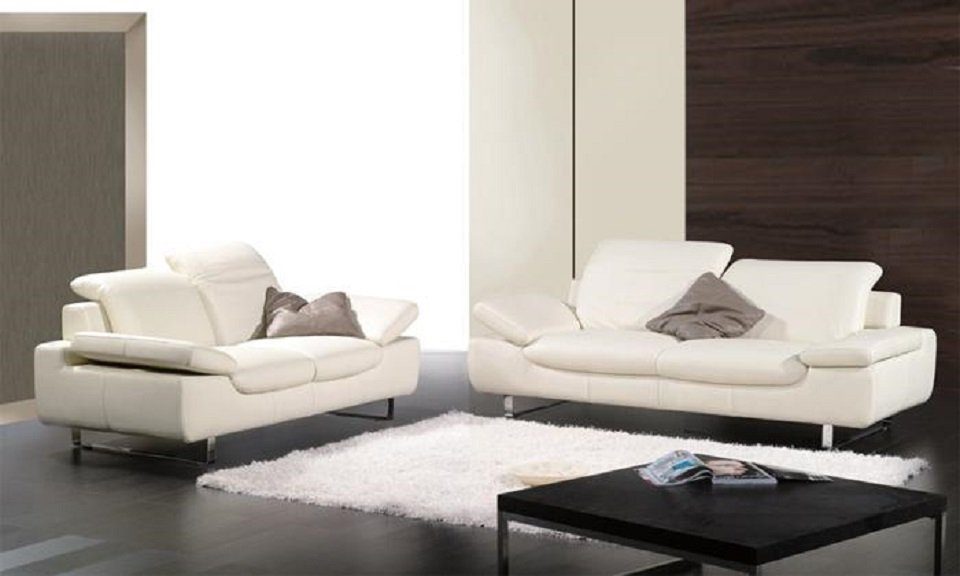 JVmoebel Sofa Sofagarnitur Sofa in 3 Couchen, Sitz Sitz Ledersofa Made Weiß Couch Europe Polster 1 Sofas